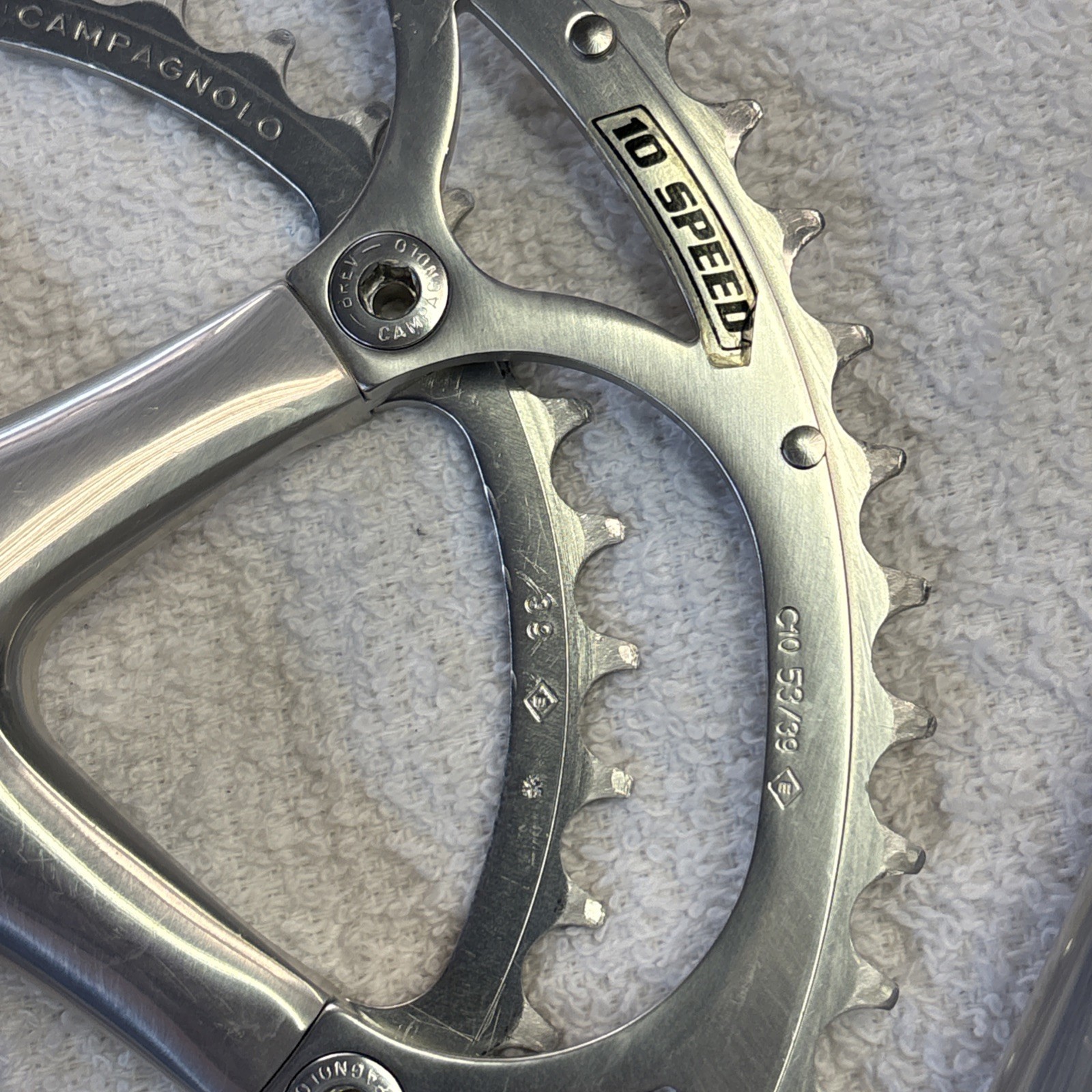CAMPAGNOLO RECORD 10 SPEED ROAD BICYCLE 172.5 MM 53/39 TOOTH CRANK SET