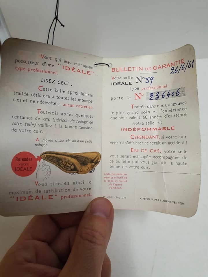 NOS IDEALE PROFESSIONNEL TB n°59 SADDLE SEAT MADE IN FRANCE VINTAGE 686gr