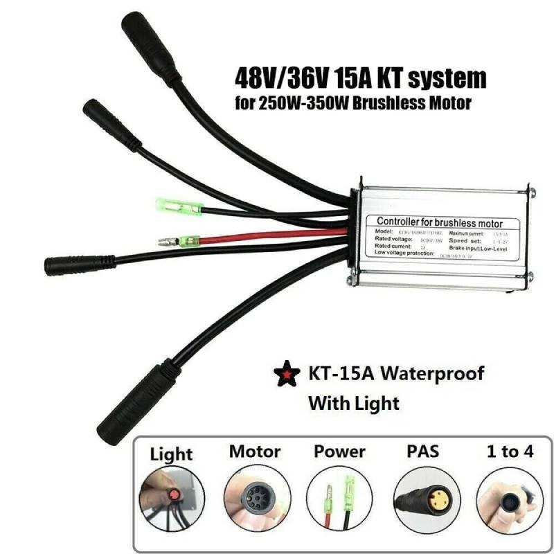 E-Bike 36V/48V KT-15A Controller For Electric Bicycle 250W 350W Brushless Motor