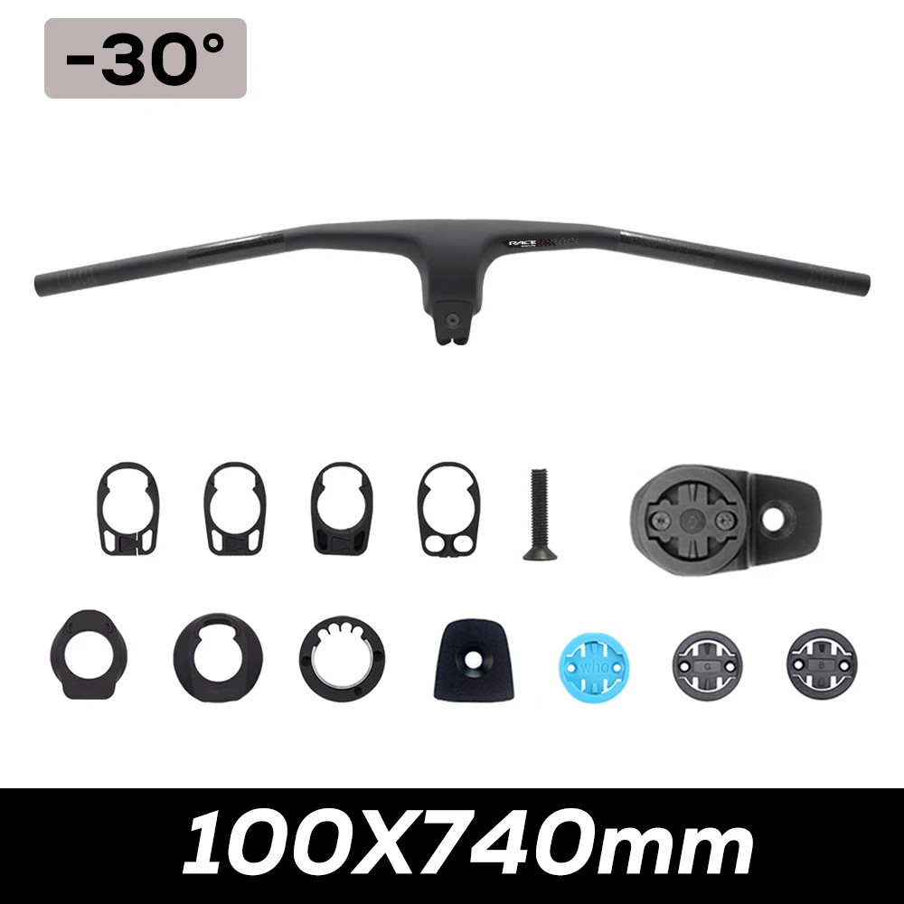Full Carbon Fiber Mountain Bike Integrated Cockpit -30 Degree Internal Cable