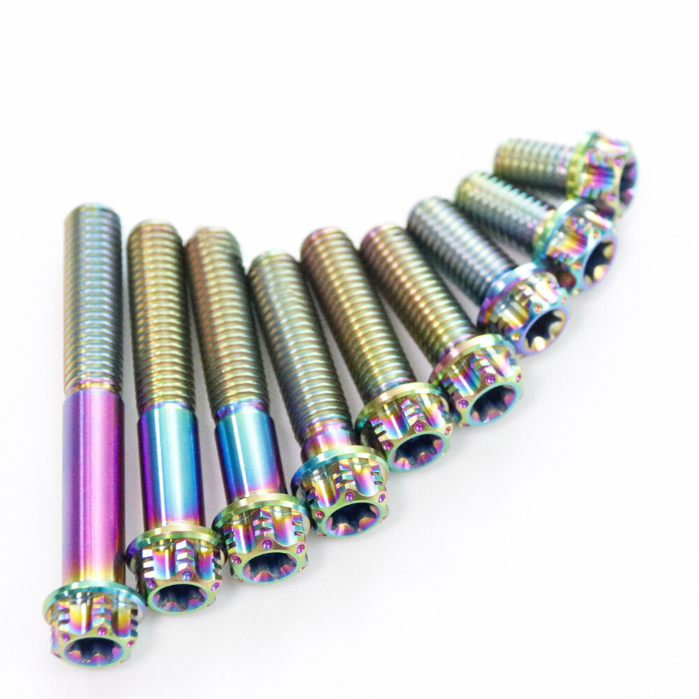 Titanium alloy Screws M8x20 25 30 35 40 45 50 55 60 70 80 90mm Flange Star Bolts