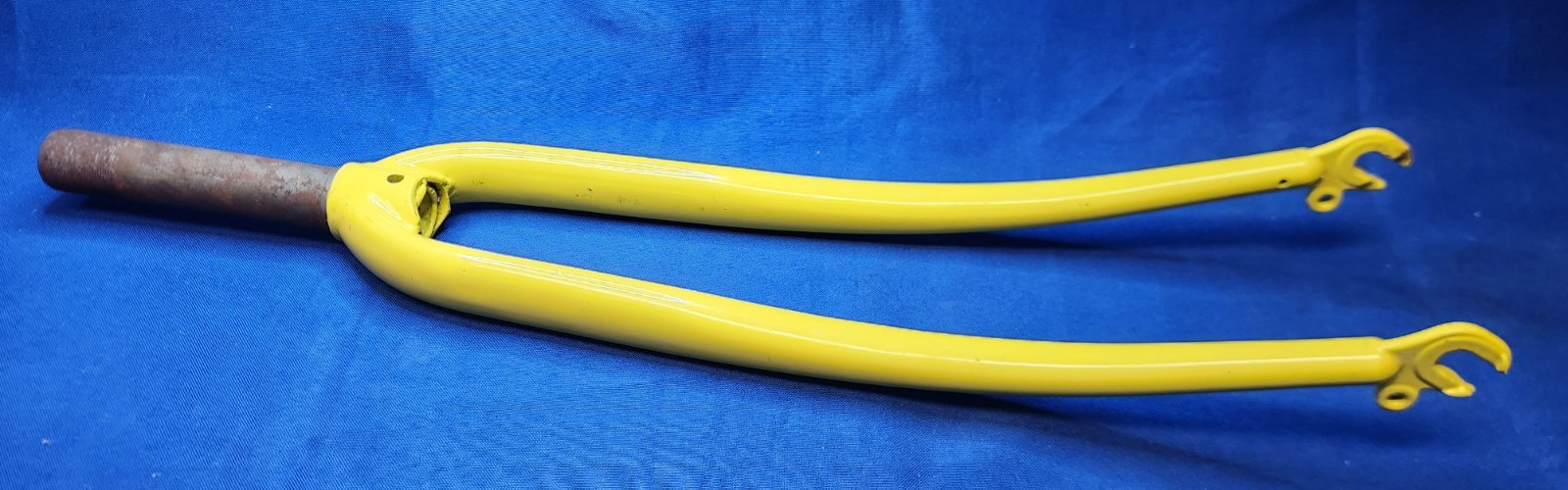 NOS 80s 700 C 1″ Threaded 118/32mm 387mm ATC YELLOW SPINNER CR-MO Fork Blade
