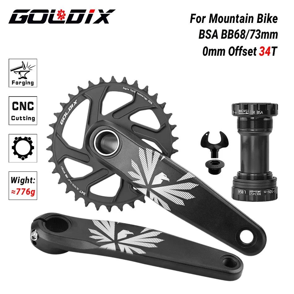 MTB Crankset 170/175mm 30T-38T Direct Mount 0mm Offset Bike Crank Alloy