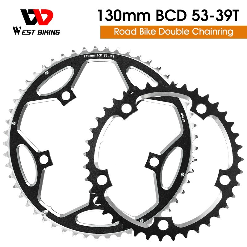 WEST BIKING Road Bike Bicycle 130mm BCD 39T/53T Double Chainrings Tooth Plate