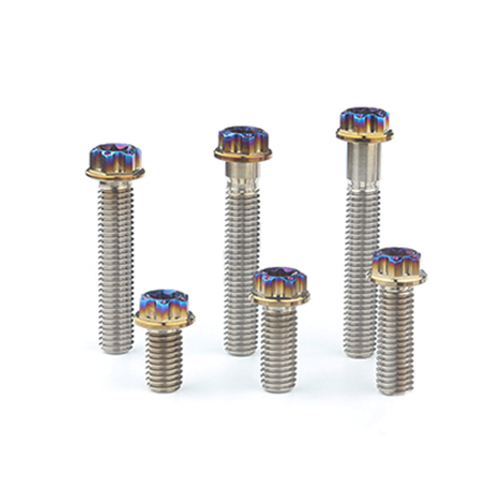 Titanium Alloy Screws M10x20/25/40/55/60mm Pitch 1.25mm Flange Scoket ti Bolts