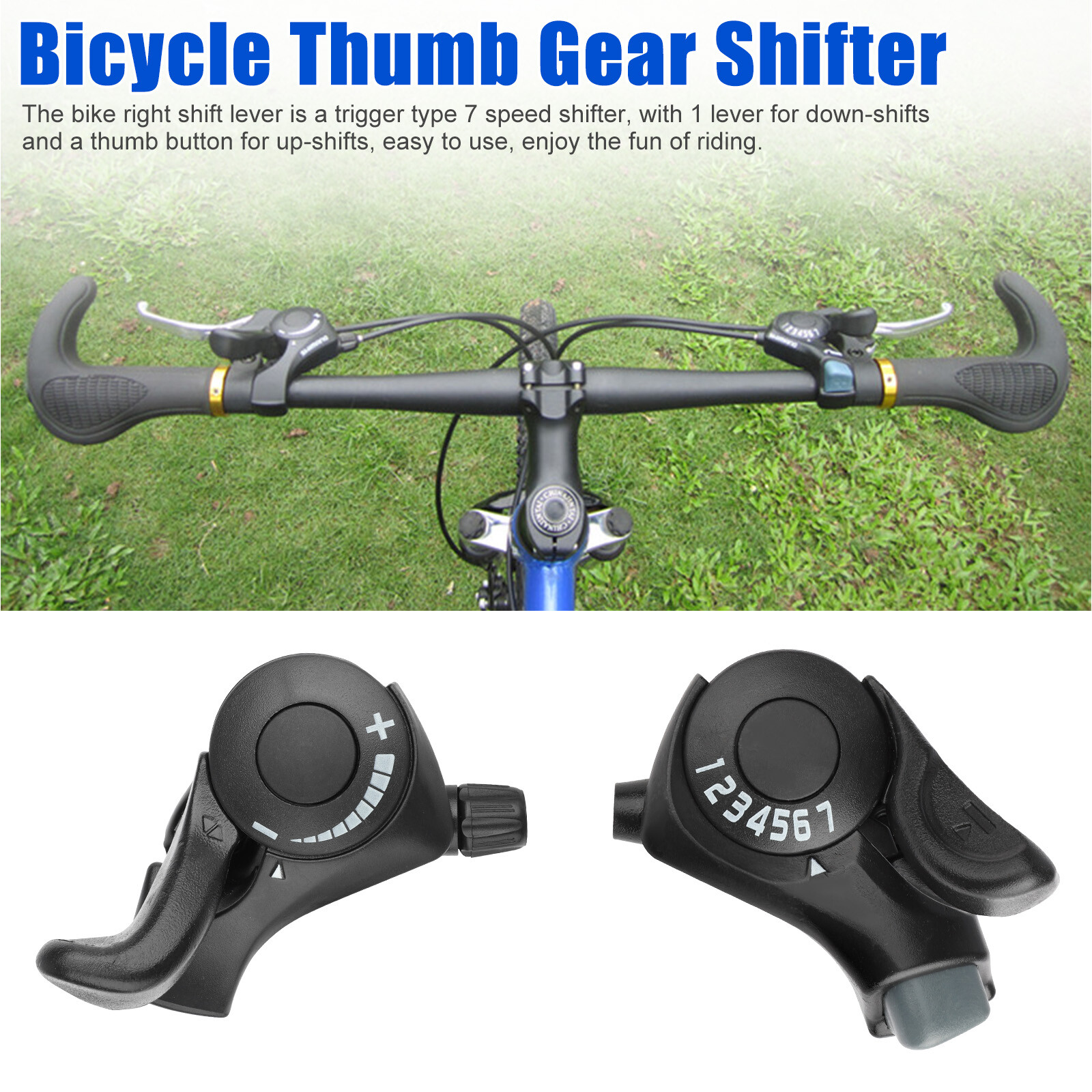 2Pcs 3 x7 21 Speed MTB Mountain Road Bicycle Shifter Bike Thumb Gear Shift Set