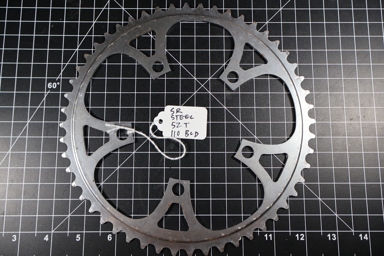 Retro Vintage SR 307 52 Tooth Silver Chainring 110 BCD JAPAN Steel 5 Arm