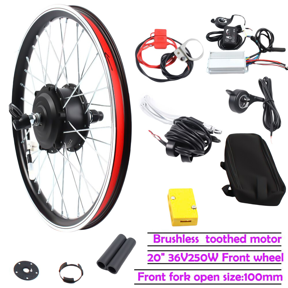 20″ Front Wheel 36V Electric Bicycle Ebike Conversion Kit Hub Motor Cycling 250W