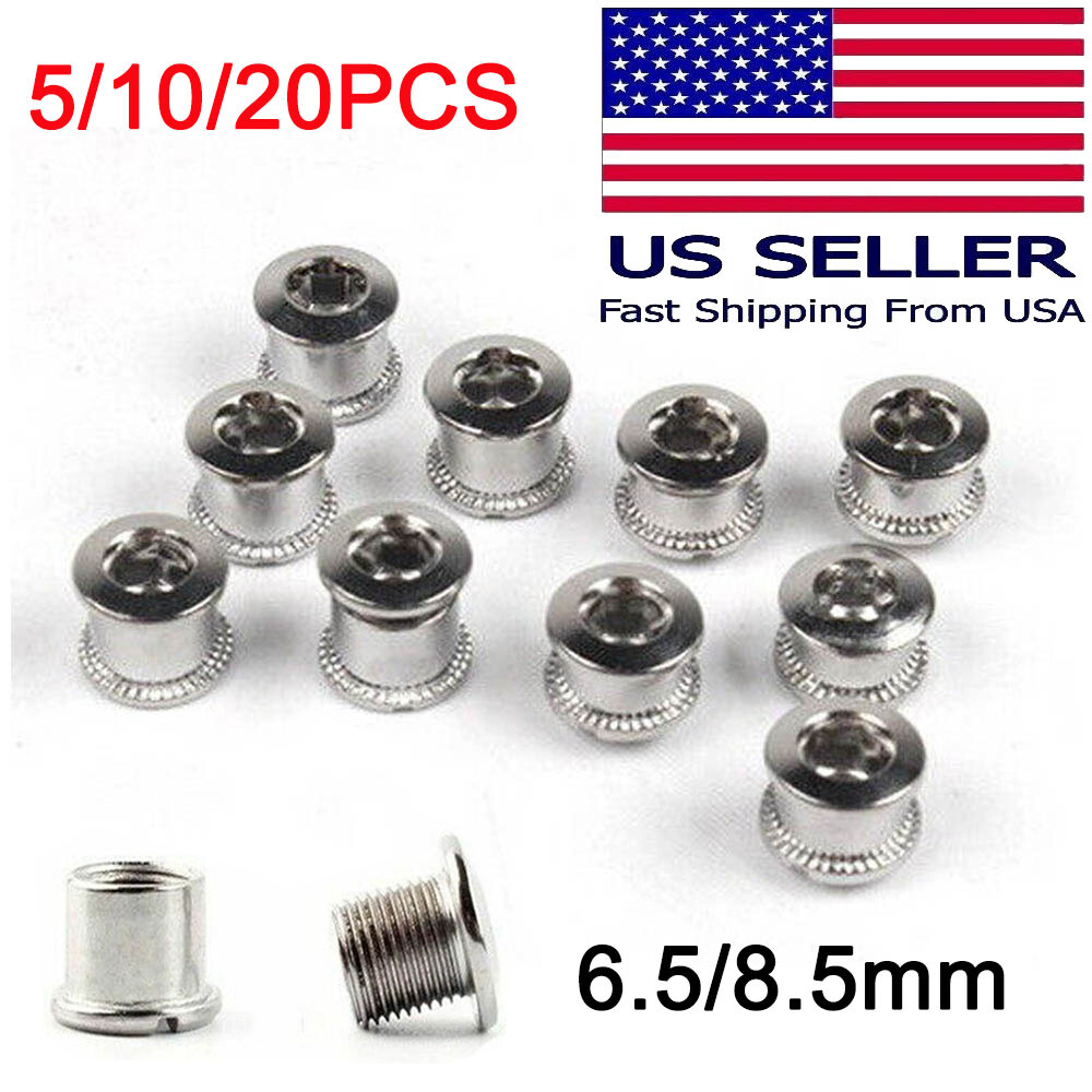 Steel Bike Chainring Bolts 6.5 Single 8.5 Double Triple Speed Nut Screw 5/10/20X