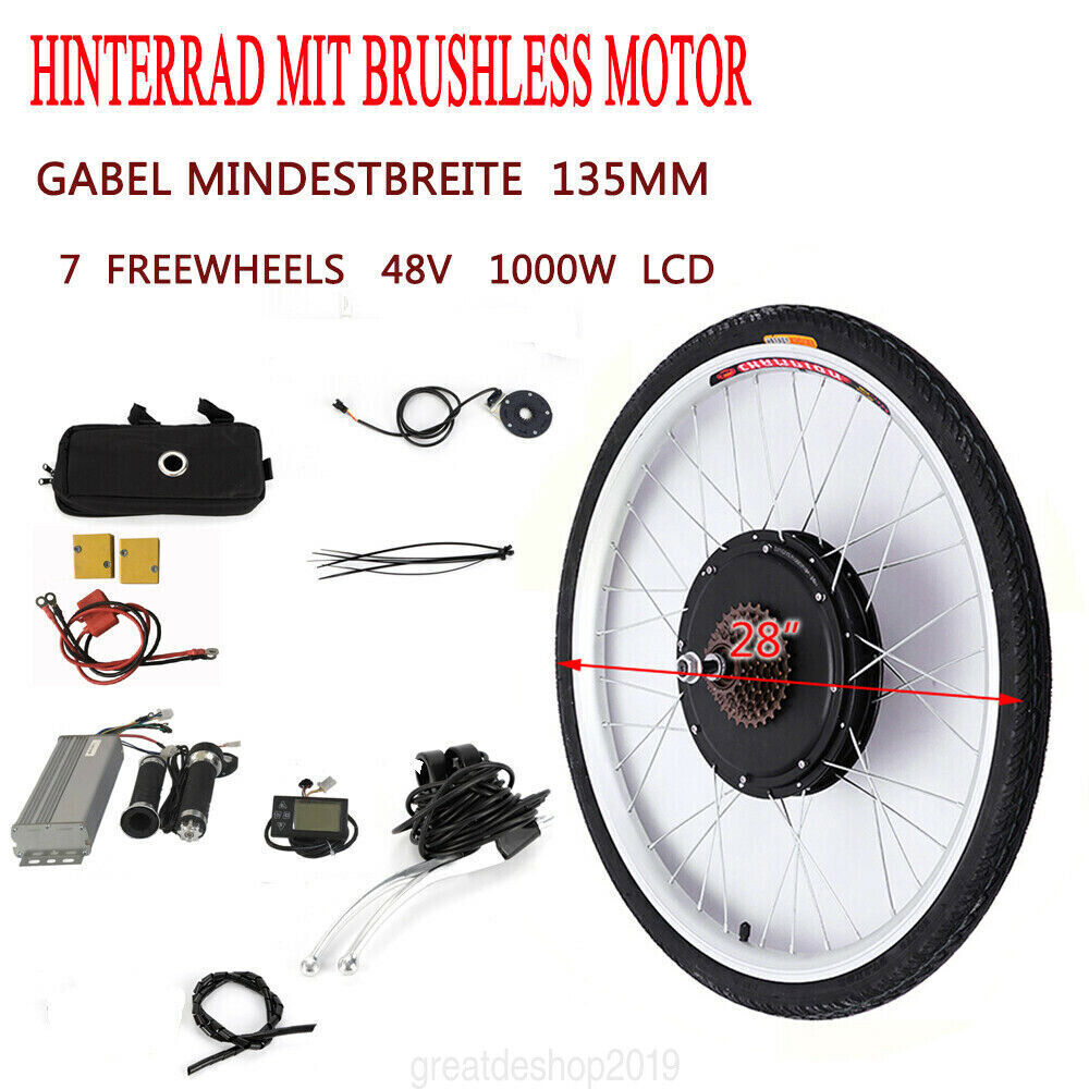 48V 28″ 1000W Electric Bike Conversion Kit Motor E-Bike for rear / front wheel