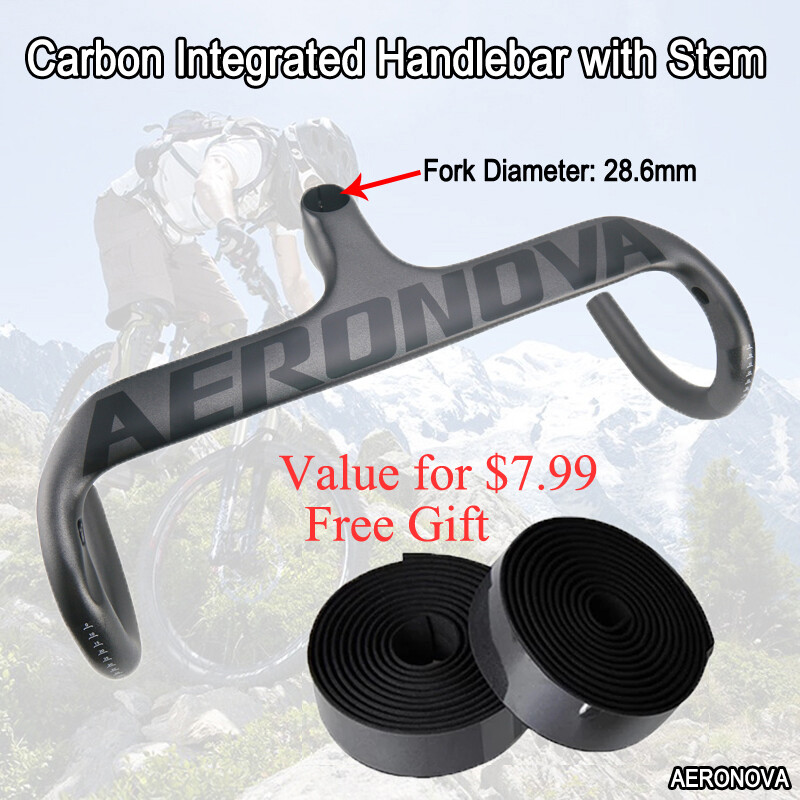 Integrated Handlebar Carbon Road Bike with Stem Internal Routing 400/420/440mm