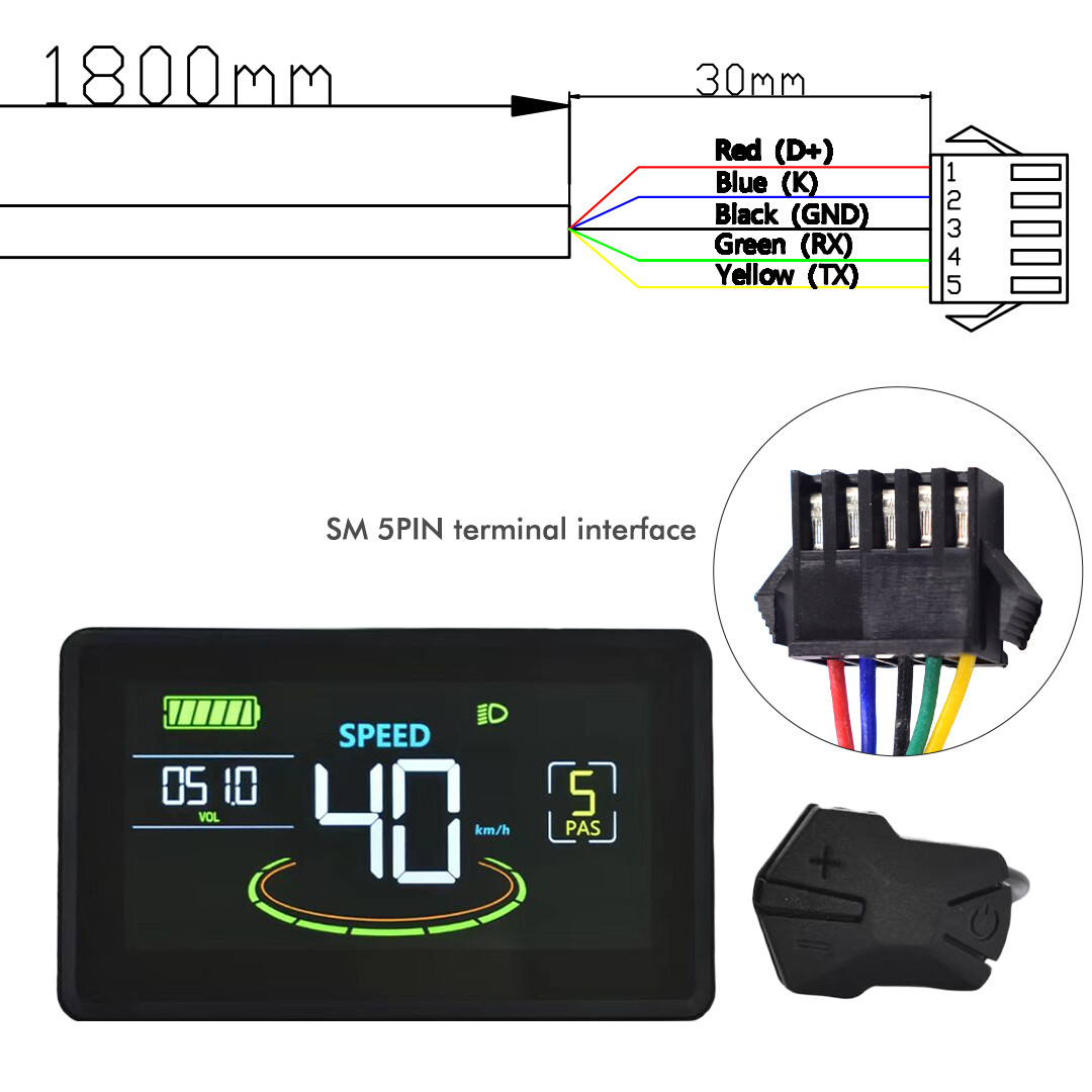 H6C LCD Display Control Electric Computer Color Gradient Digital Speedometer