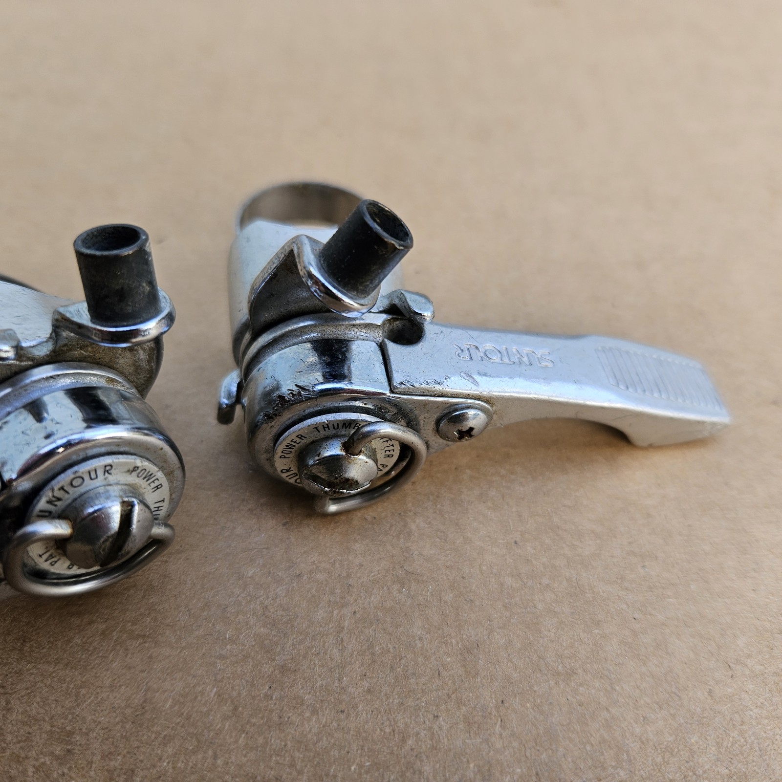 Vintage Suntour Power Ratcheting Thumb Shifters 6 Speed 3×6 Left Right Set Japan