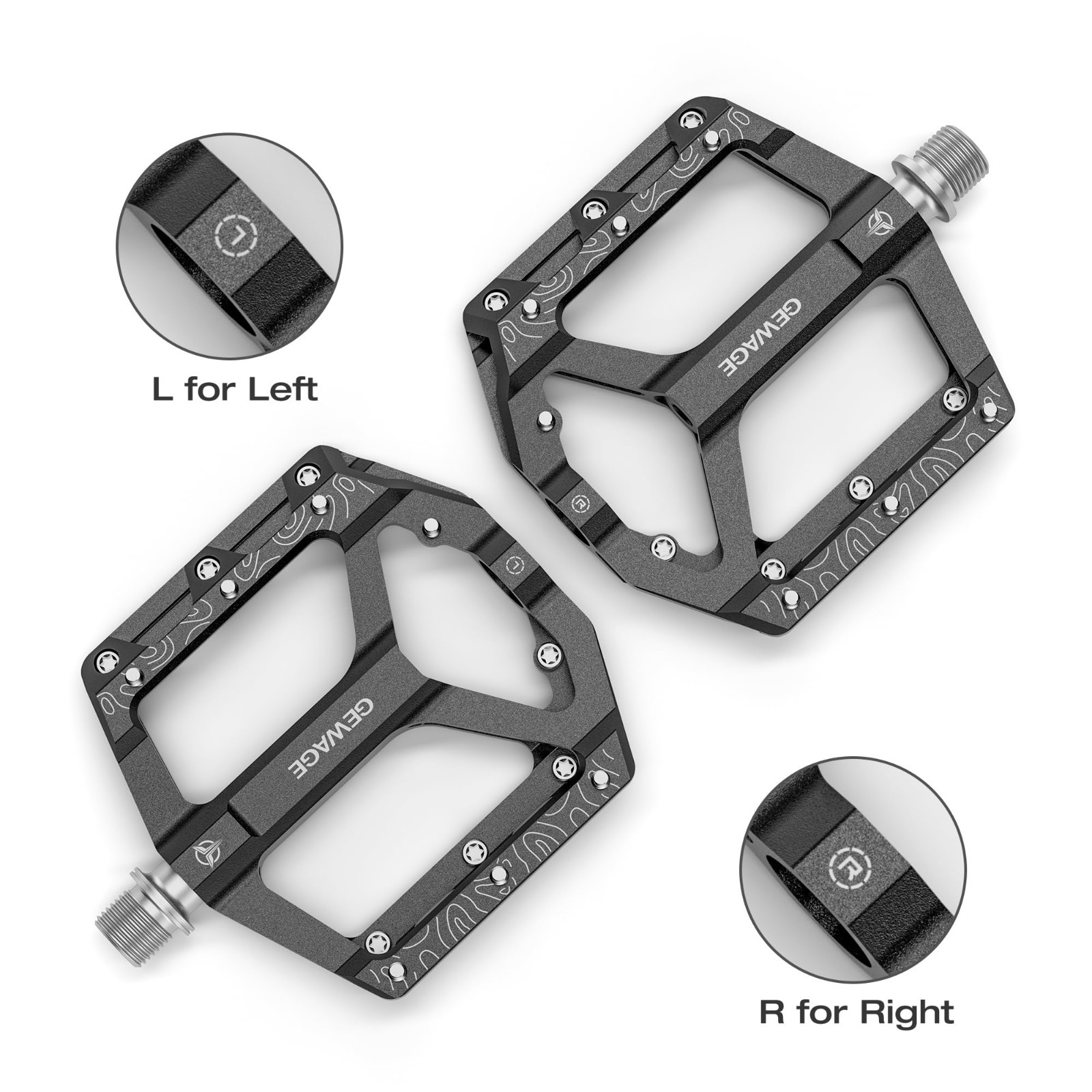 Non-Slip Aluminum Bike Pedals 9/16″ – Lightweight Flat Platform for Road/Mountai