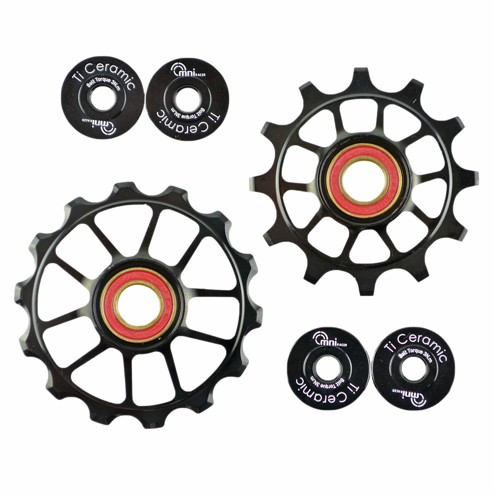 OMNI Racer WORLDS LIGHTEST OVERSIZE Ti Ceramic Derailleur Pulleys Fits SRAM 12