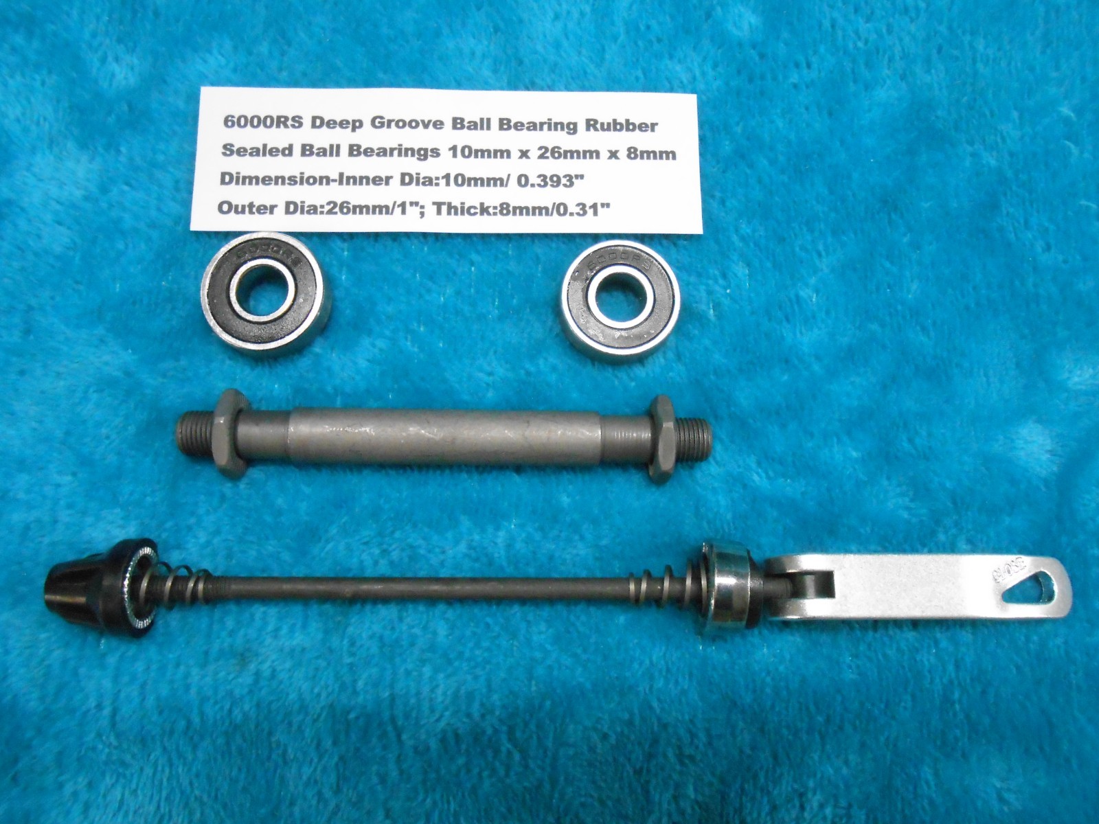 MTB Bike Bicycle Wheel Hub Front Rear Silver Quick Release Axle Sealed Bearings
