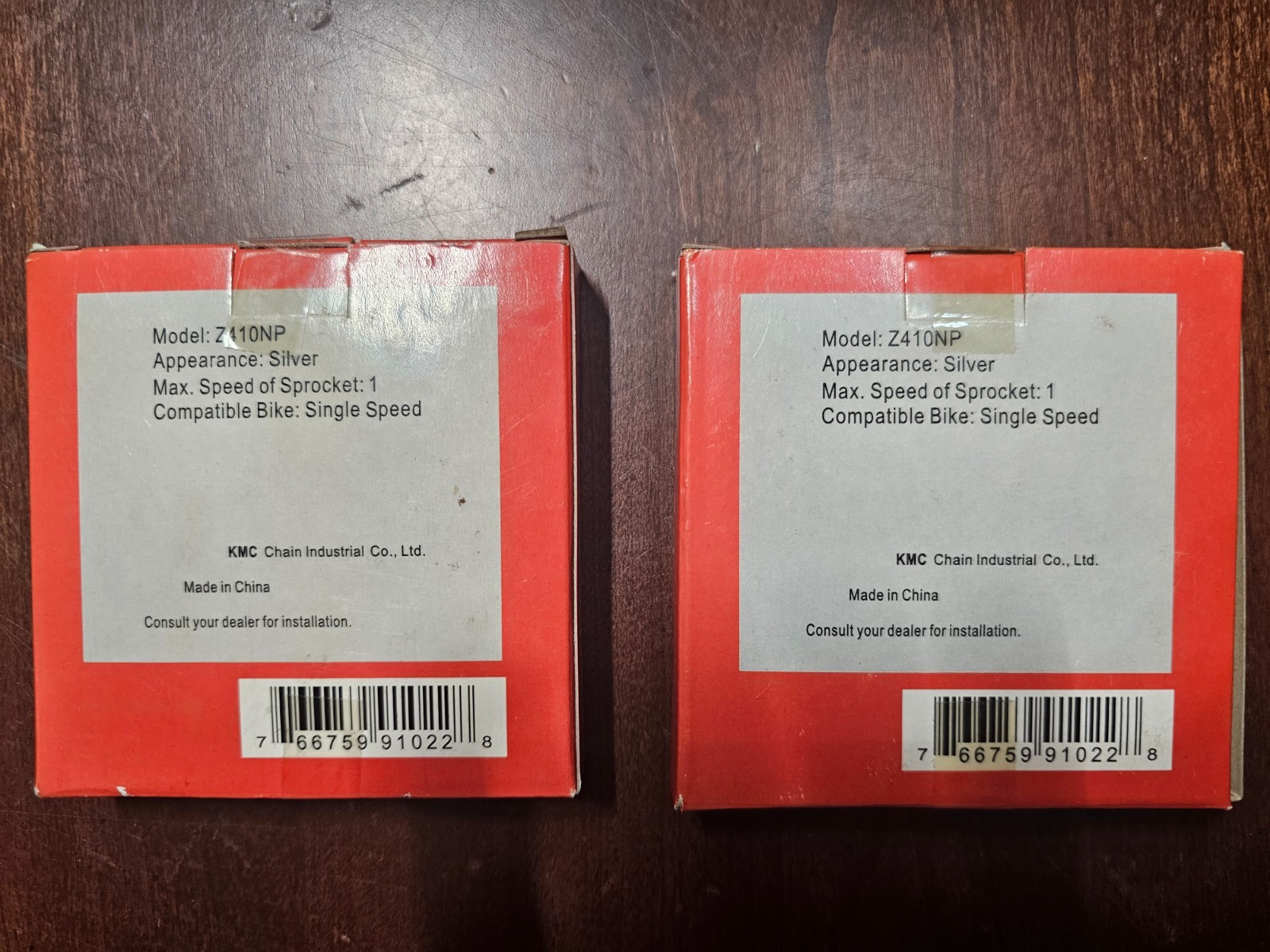 NIB Set of 2 KMC Z410NP Bushingless Z Bike Chains 1/2″x1/8″ 112 Links 1 speed