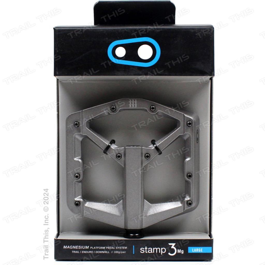 Crank Brothers Stamp 3 Mg Large Charcoal Grey Platform MTB Bike Pedals Magnesium