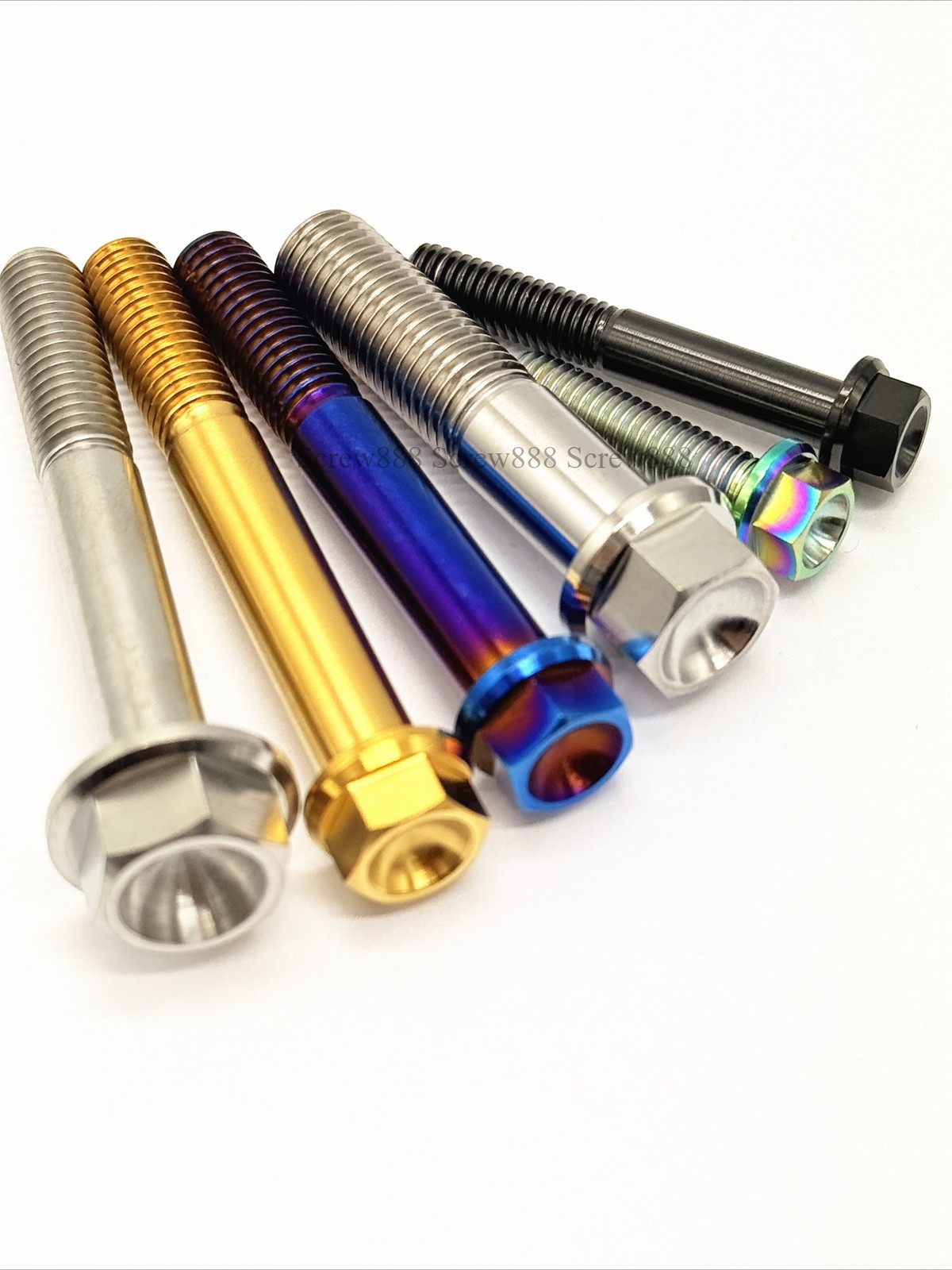 6pcs M8 Titanium Bolt Big Flange Hex Screw 15 20 25 30 35 40 45 50 55 60 65mm