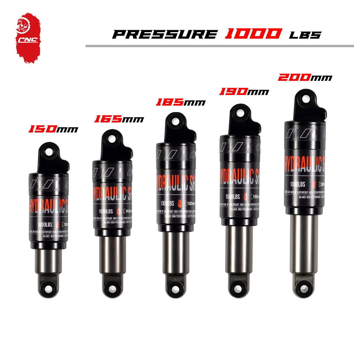 120/125/150/165/190/200mm Mountain Cycling Hydraulic Frame Air Shock Absorbers