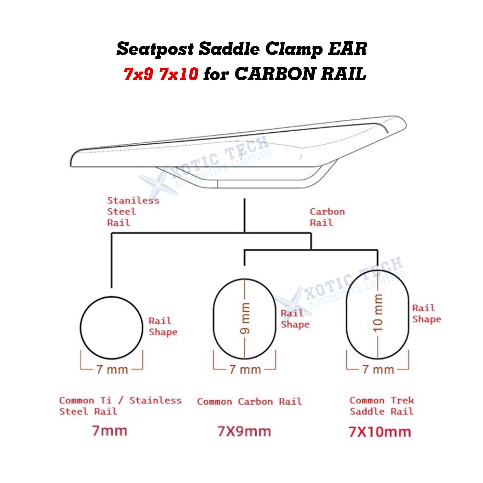 Seatpost Ear Clamp 7×9 7×10 Ti Bolt for Oval CARBON RAIL for Ritchey WCS 1-bolt