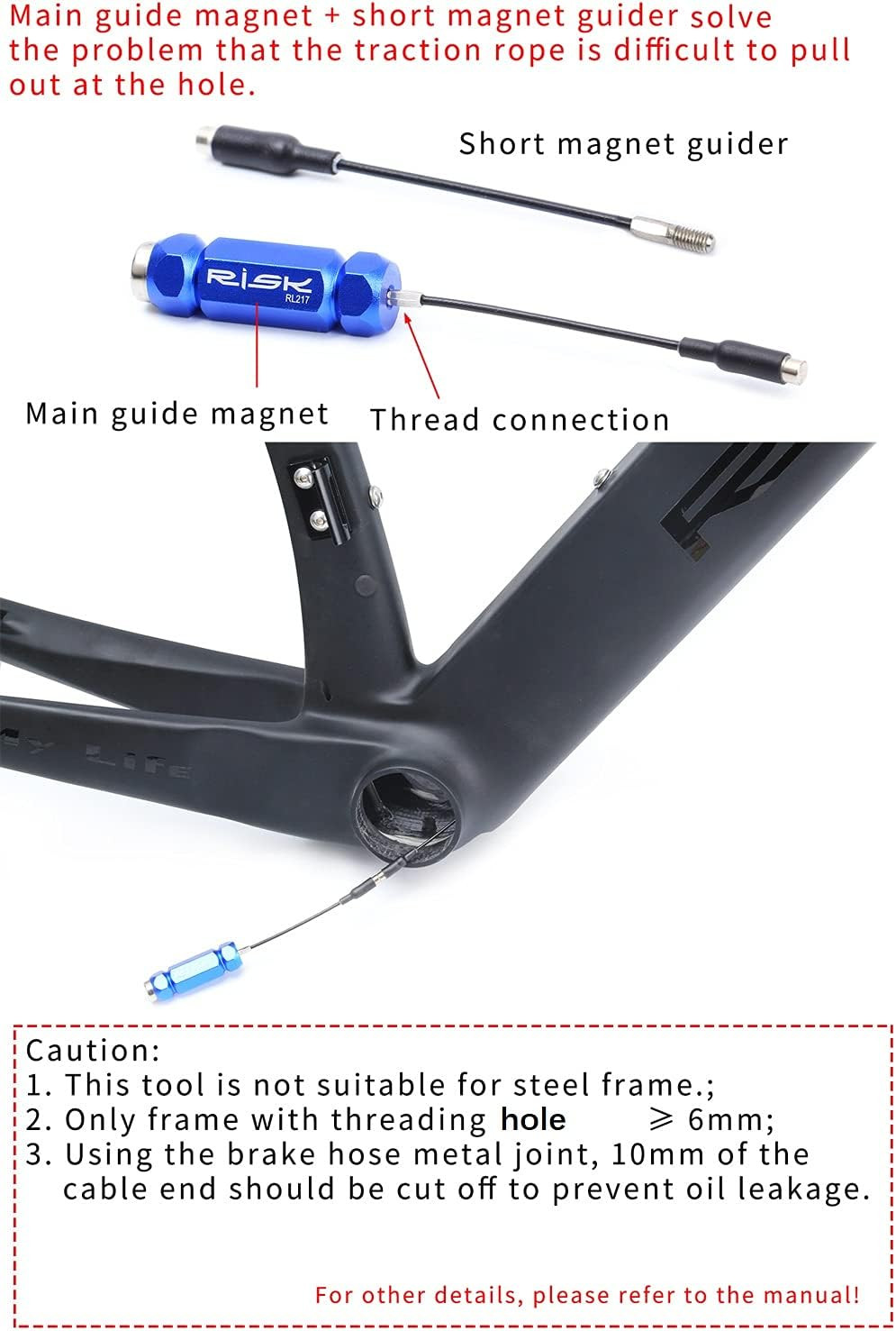 Bike Internal Cable Routing Tool Kit Compatible with 4-5.5mm Cable Housing, H…