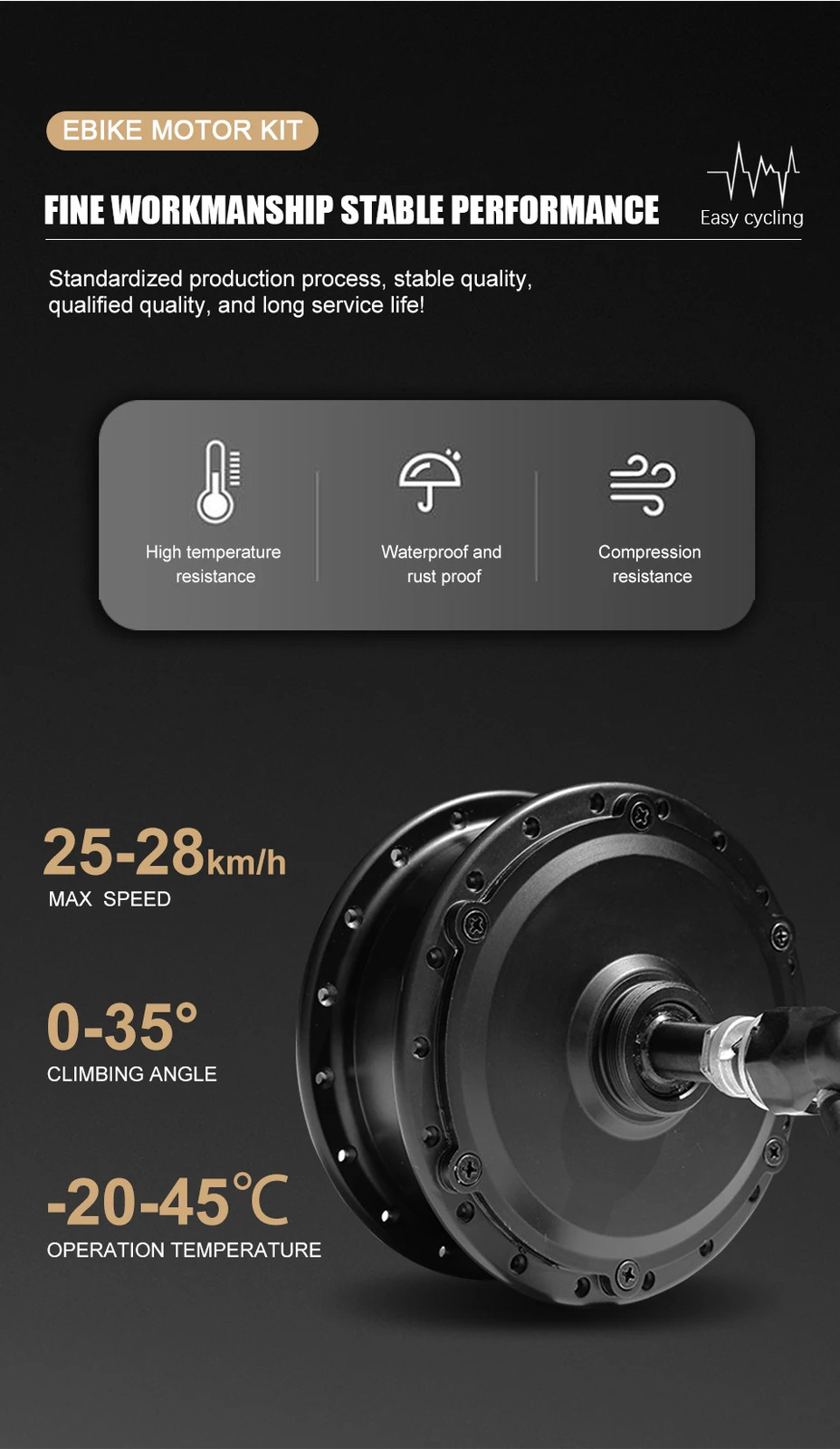 E-bike Conversion Kit 36V 250W 48V Brushless Rear Rotate Hub Motor Wheel