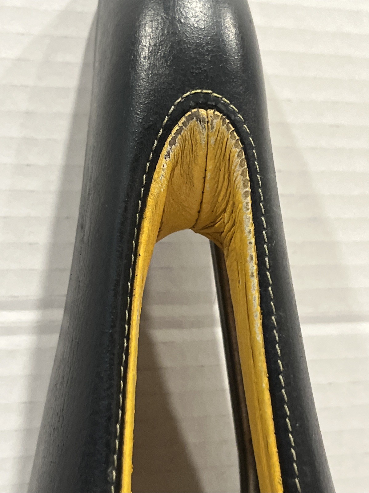 Terry Liberator Ti-Race Bicycle Comfort Saddle Black and Yellow Leather Cutaway 