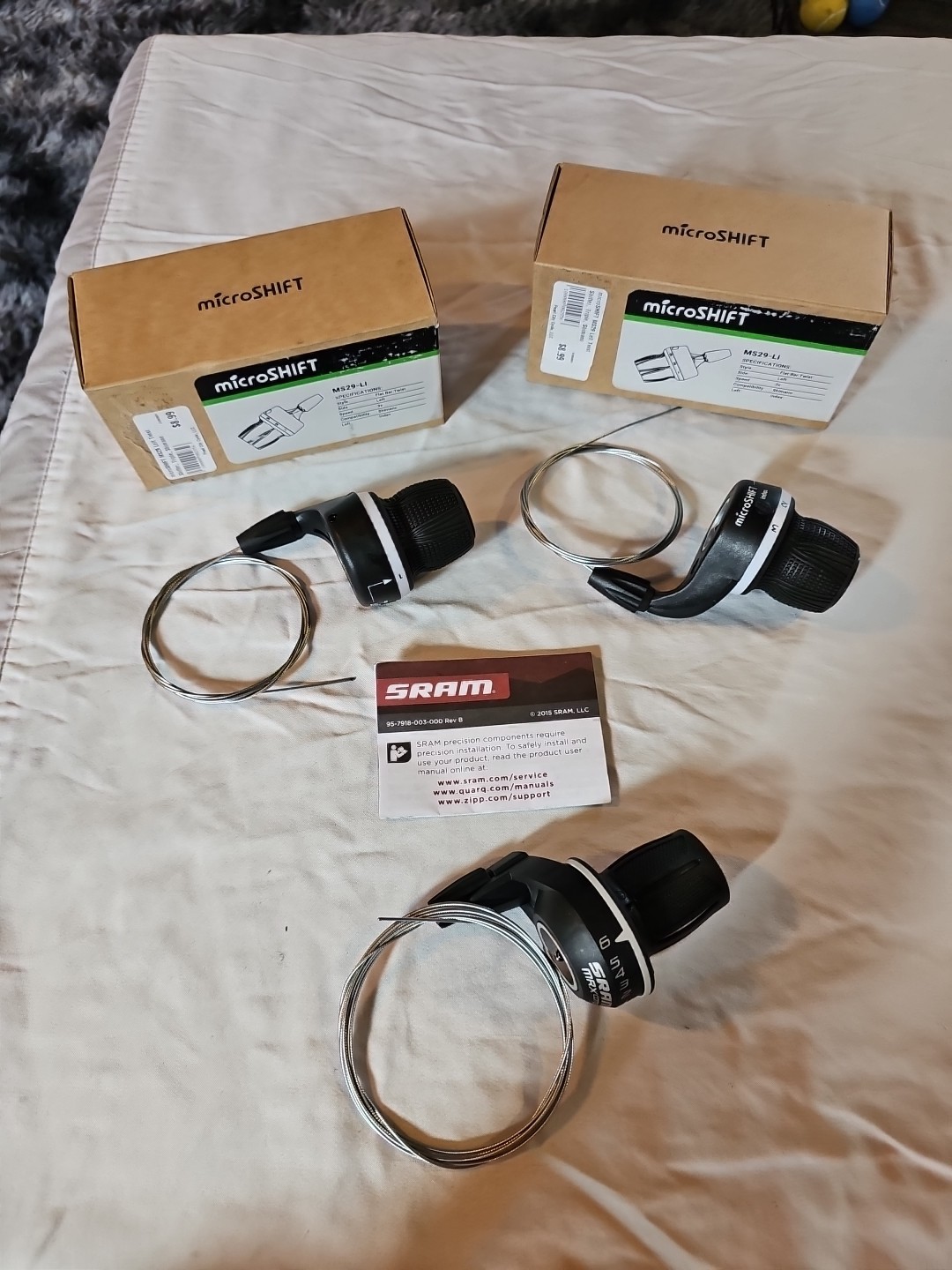 NEW MIXED LOT OF 3 microSHIFT MS29-LI LEFT HAND 3x 6 7 8 & SRAM SL MRX 6 SPEED