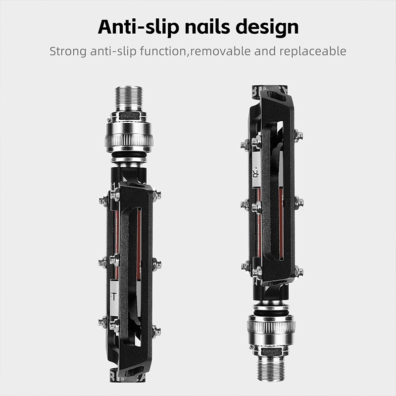 Quick Release Bicycle Pedals 3 Sealed Bearing Aluminum Bike Pedals Black a Pair