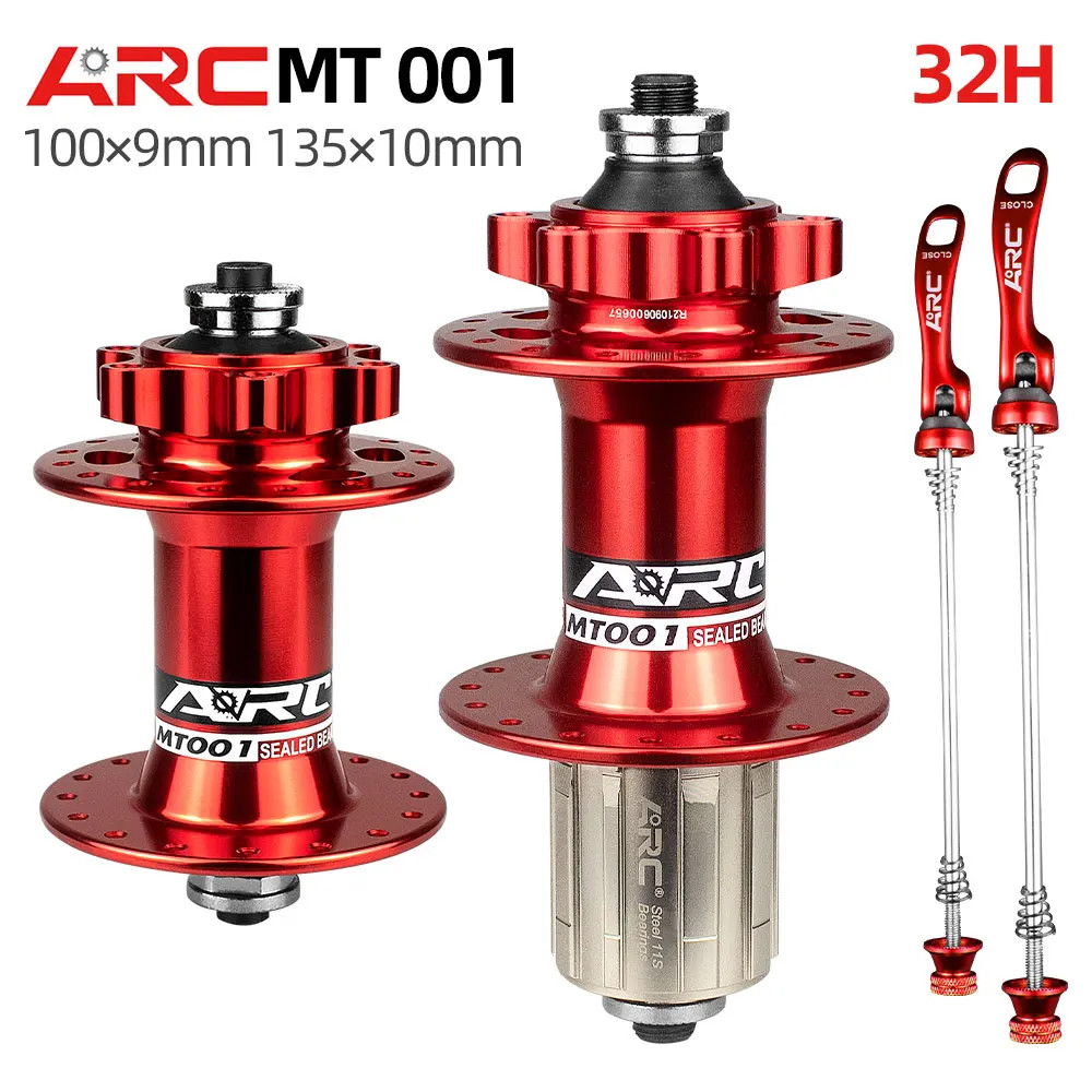 MT001 MTB Mountain Bike Hub 32 36 Holes 9X100 Front 10X135 Rear QR Axle 6 Bolt D