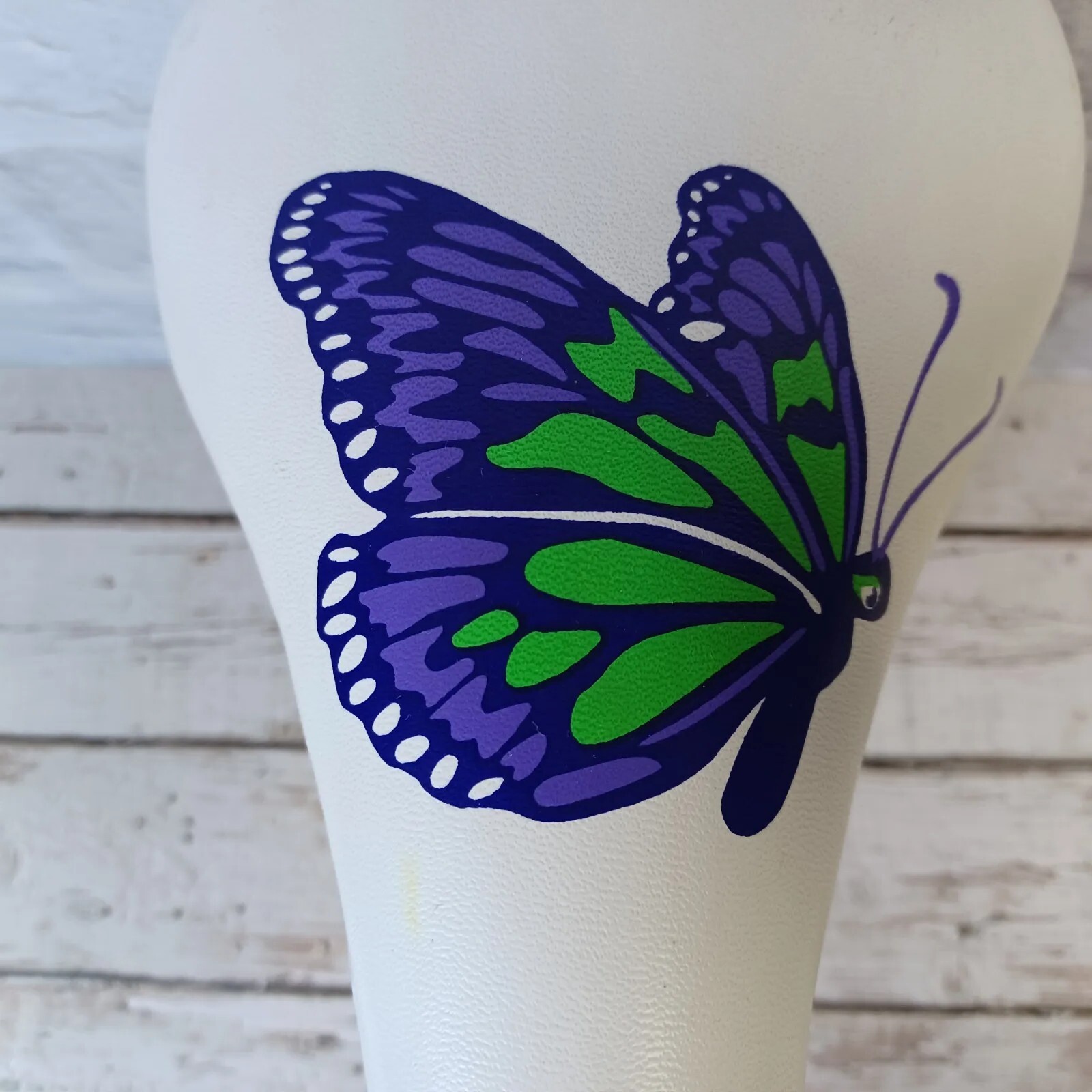 Butterfly Bicycle Seat Unique Purple Green White 9.5″ Cycling Gear