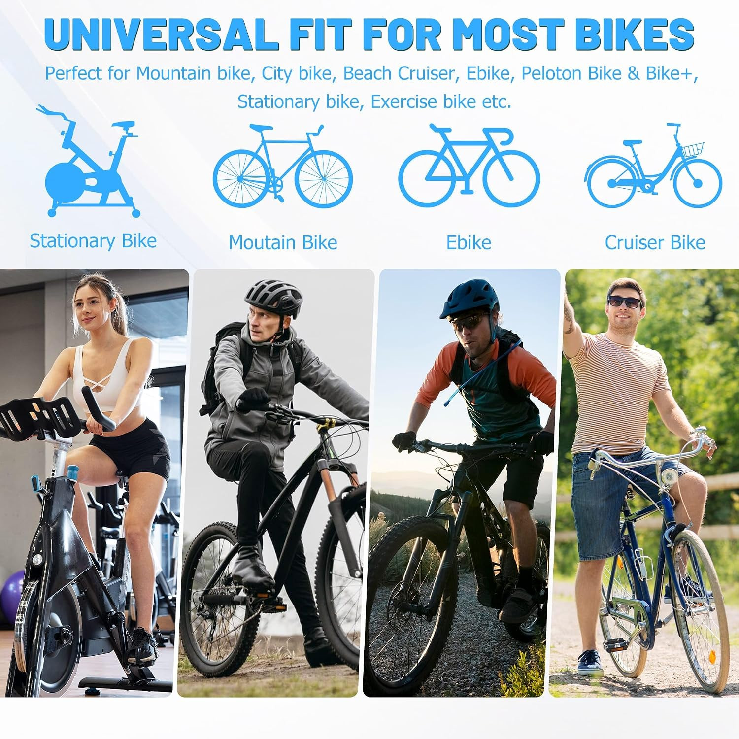 CDYWD Wide Bike Seat for Men Women Comfort, Large Soft Padded Bicycle Seat Cushi