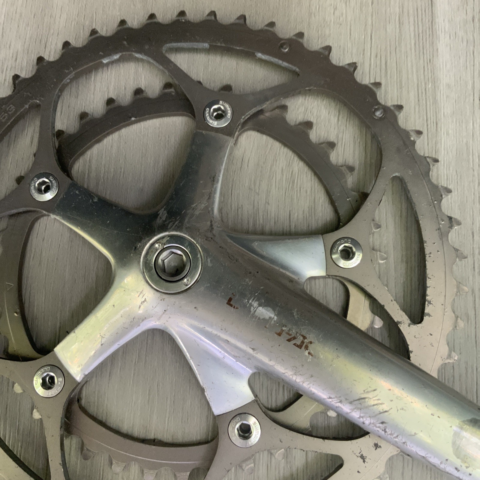 SHIMANO DURA ACE CRANKSET 7700 DOUBLE 172.5 MM ARMS 53-39 TOOTH OCTALINK