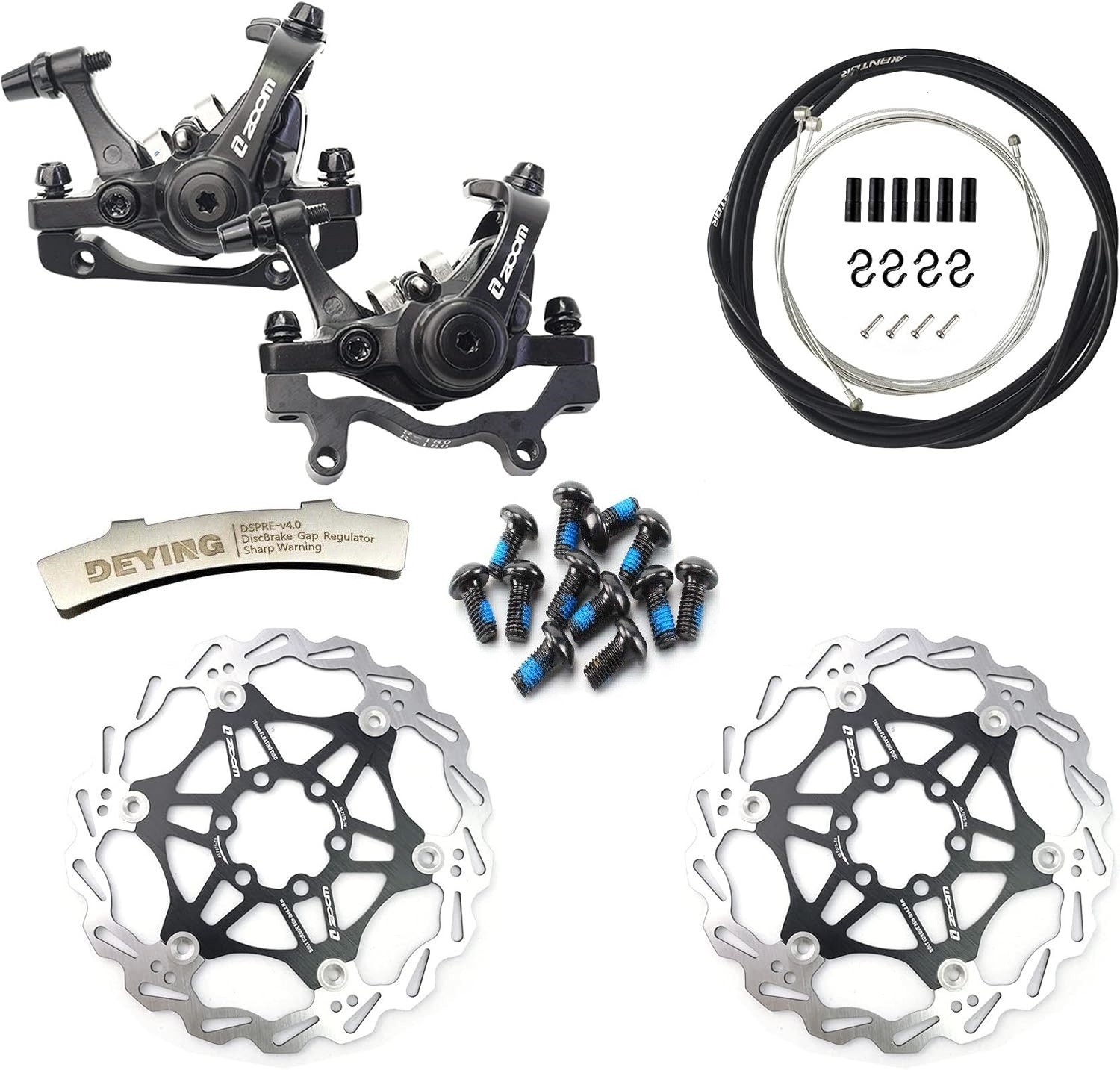 Zoom MTB Mountain Bike Mechanical Disc Brake Front & Rear Floating Rotor 160mm