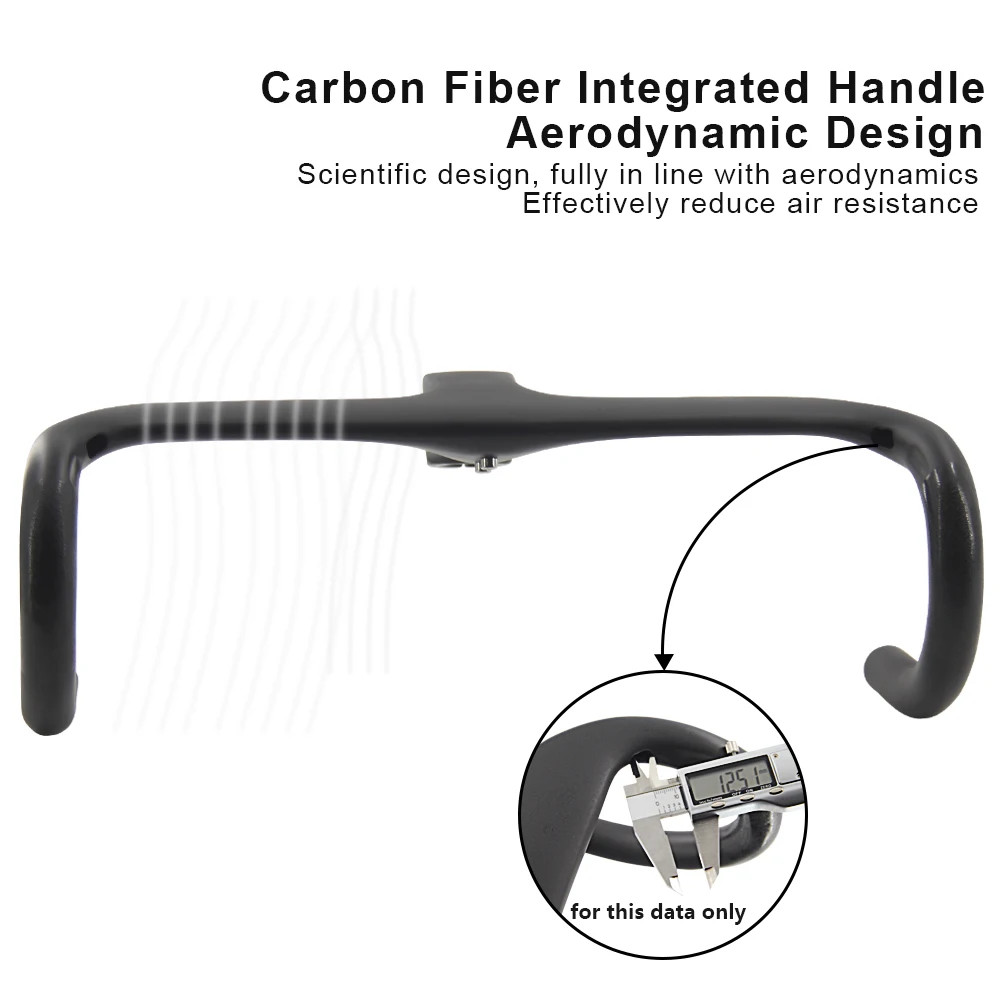 Carbon Handlebar 28.6mm Integrated Road Bike Handlebar Parts with Stem Spacer