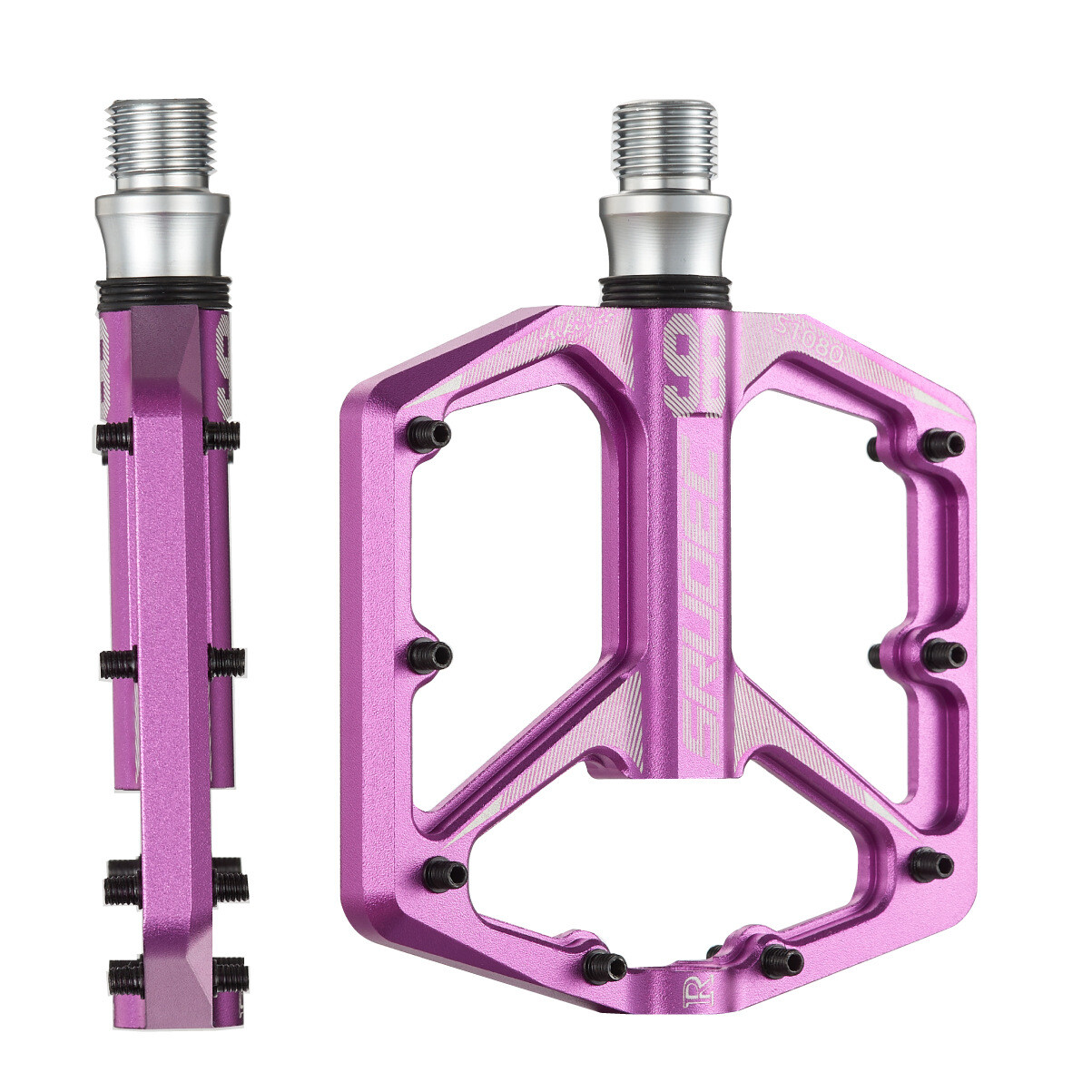 Wide CNC Aluminum Chrome Steel Bicycle Pedals 3 Bearings, Bicycle Platform