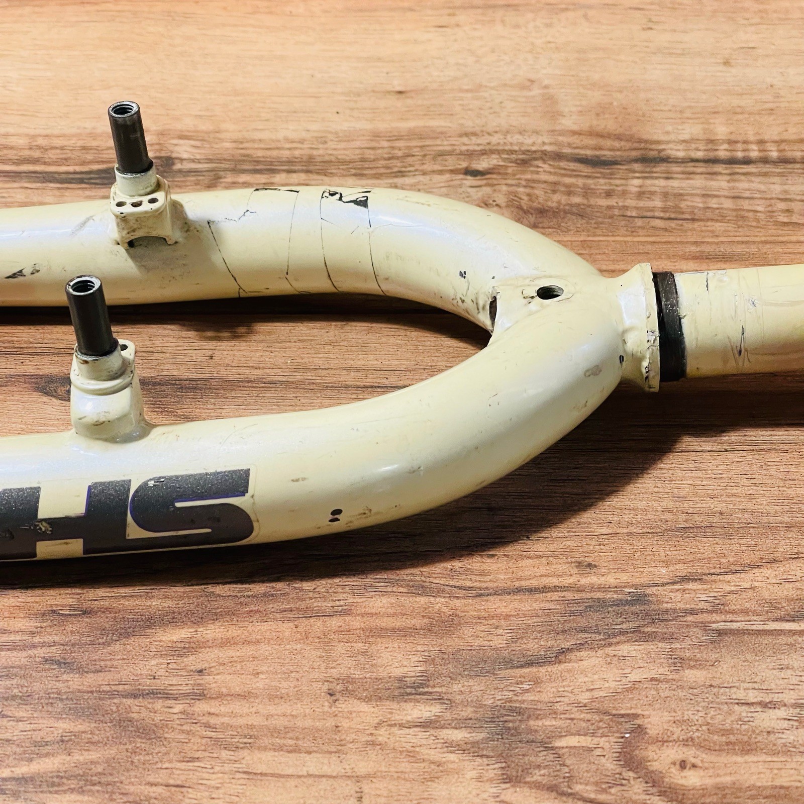 Vintage KHS 1-inch Threaded Rigid MTB Fork 26 132mm White