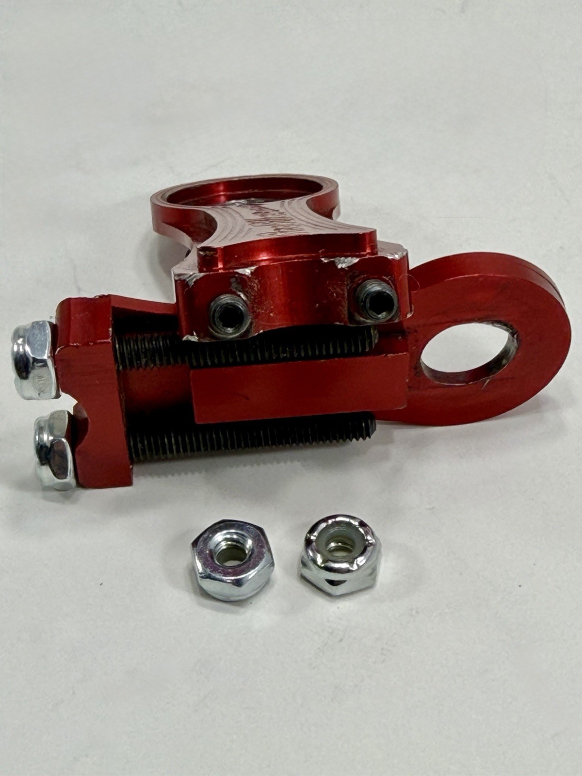 Profile Racing BMX Anodized Red Chain Tensioner Set 3/8″ Axle Mid School USA