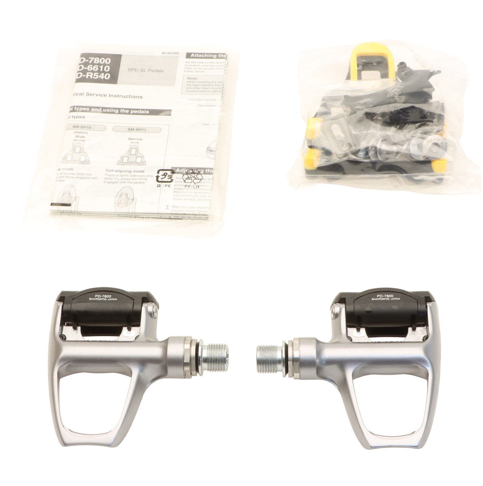 Shimano Dura-Ace PD-7800 SPD-SL Clipless Road Bike Pedals Silver NEW NOS NIB