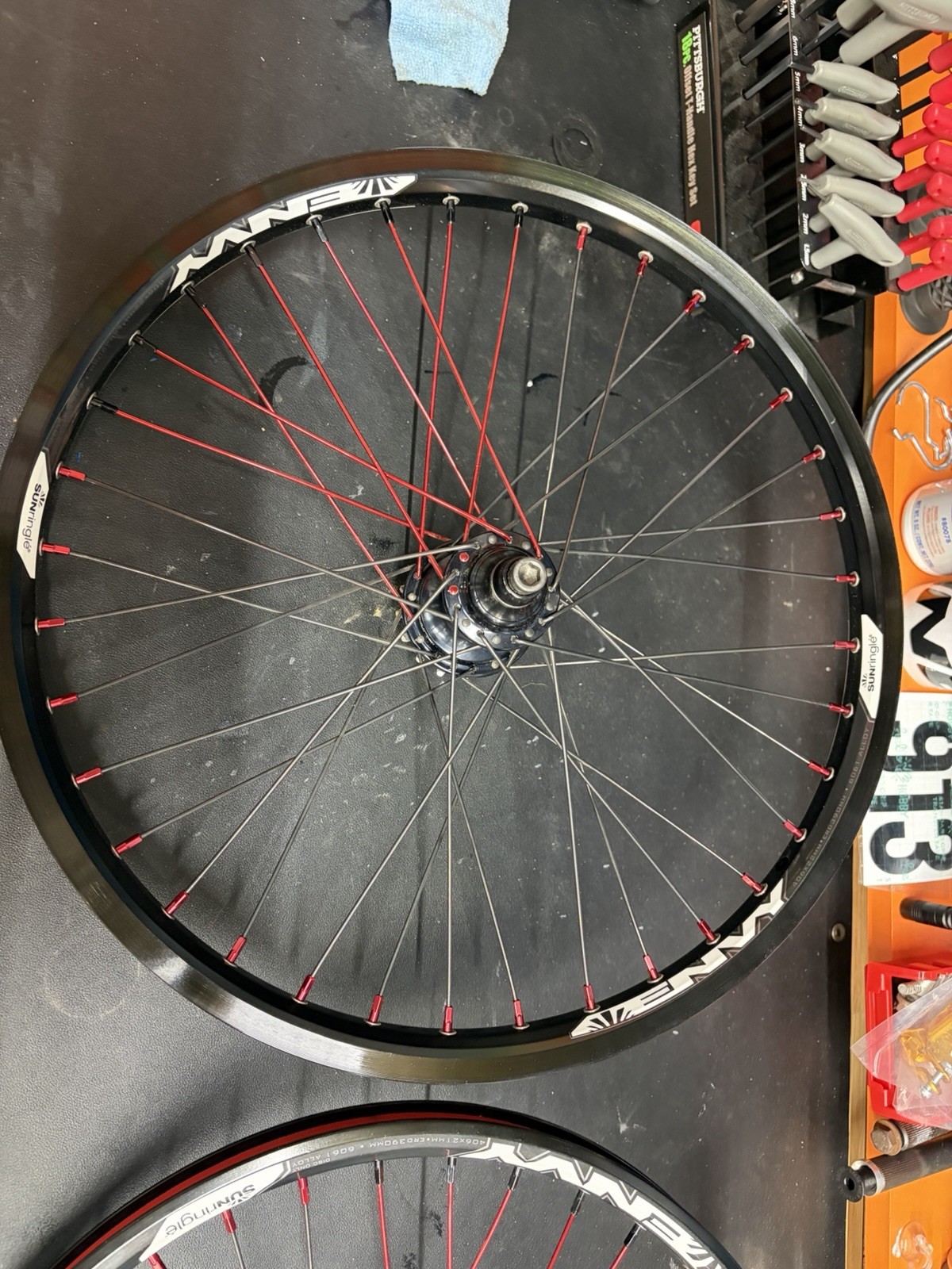 Custom built Sun Ringle Envy rims with Profile Racing Elite hubs. 20inch BMX