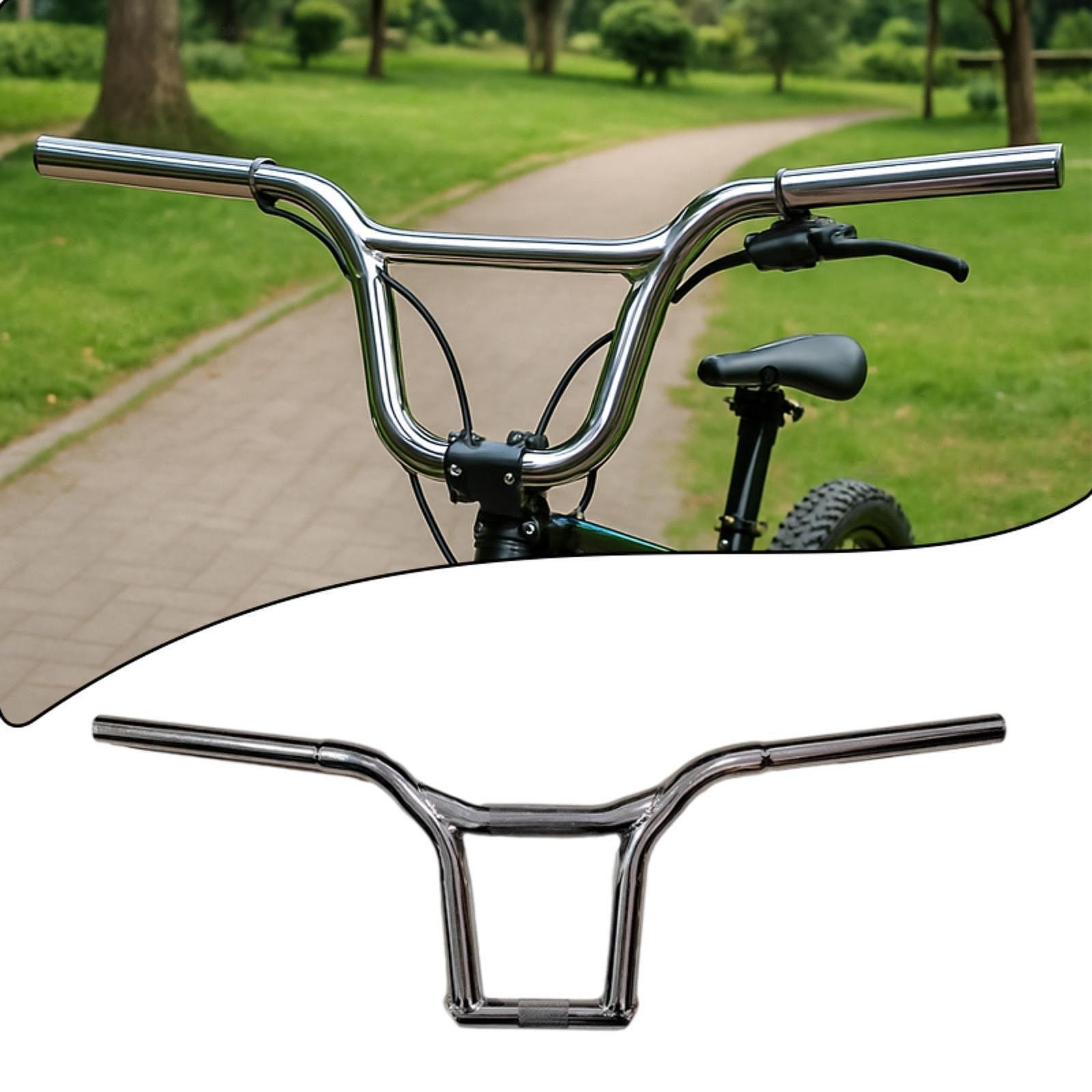 Handlebar for Mountain Bicycle Riser Handle Bar Ergonomic Metal Sturdy Modern