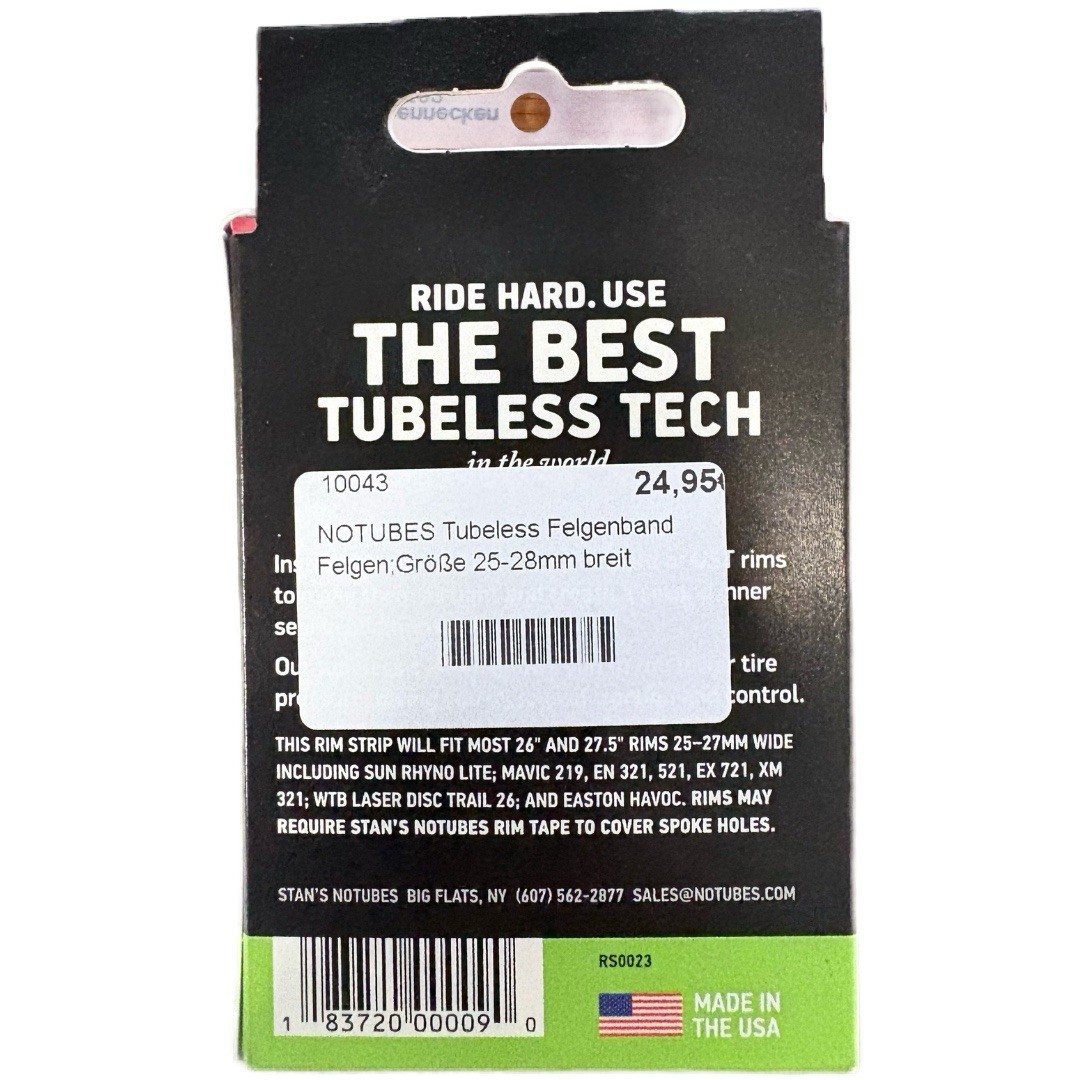 Stan’s NoTubes Enduro Rim Strip RS0023 Tubeless Rim Tape 25-28mm 26 27.5