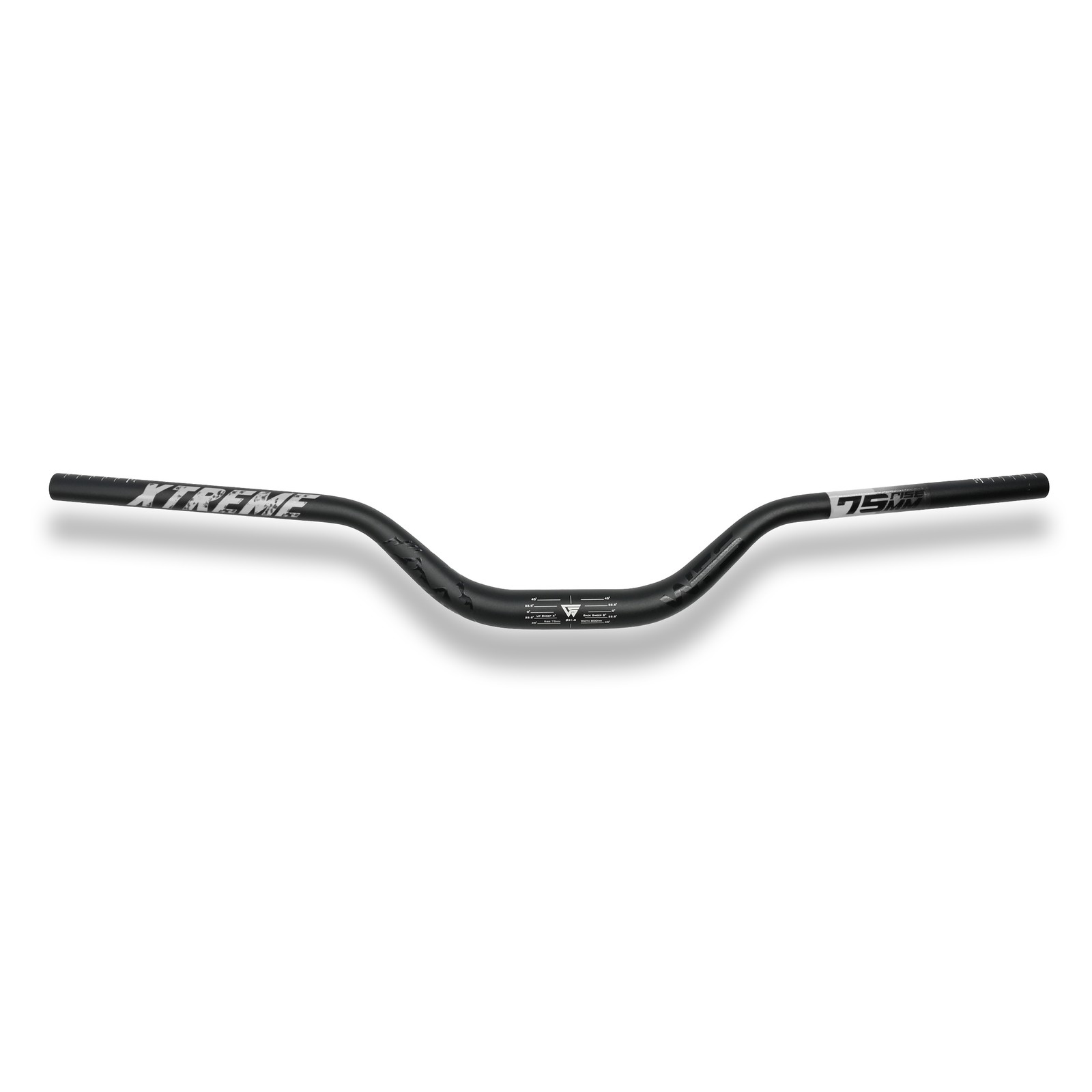 WFS Xtreme 31.8 x 800mm Handlebar 75mm Rise, Black x Silver