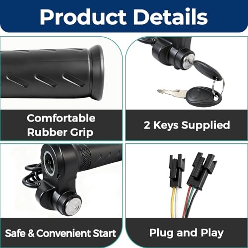 Full Twist Throttle for Ridstar with 2 Keys, Universal Throttle Grips for