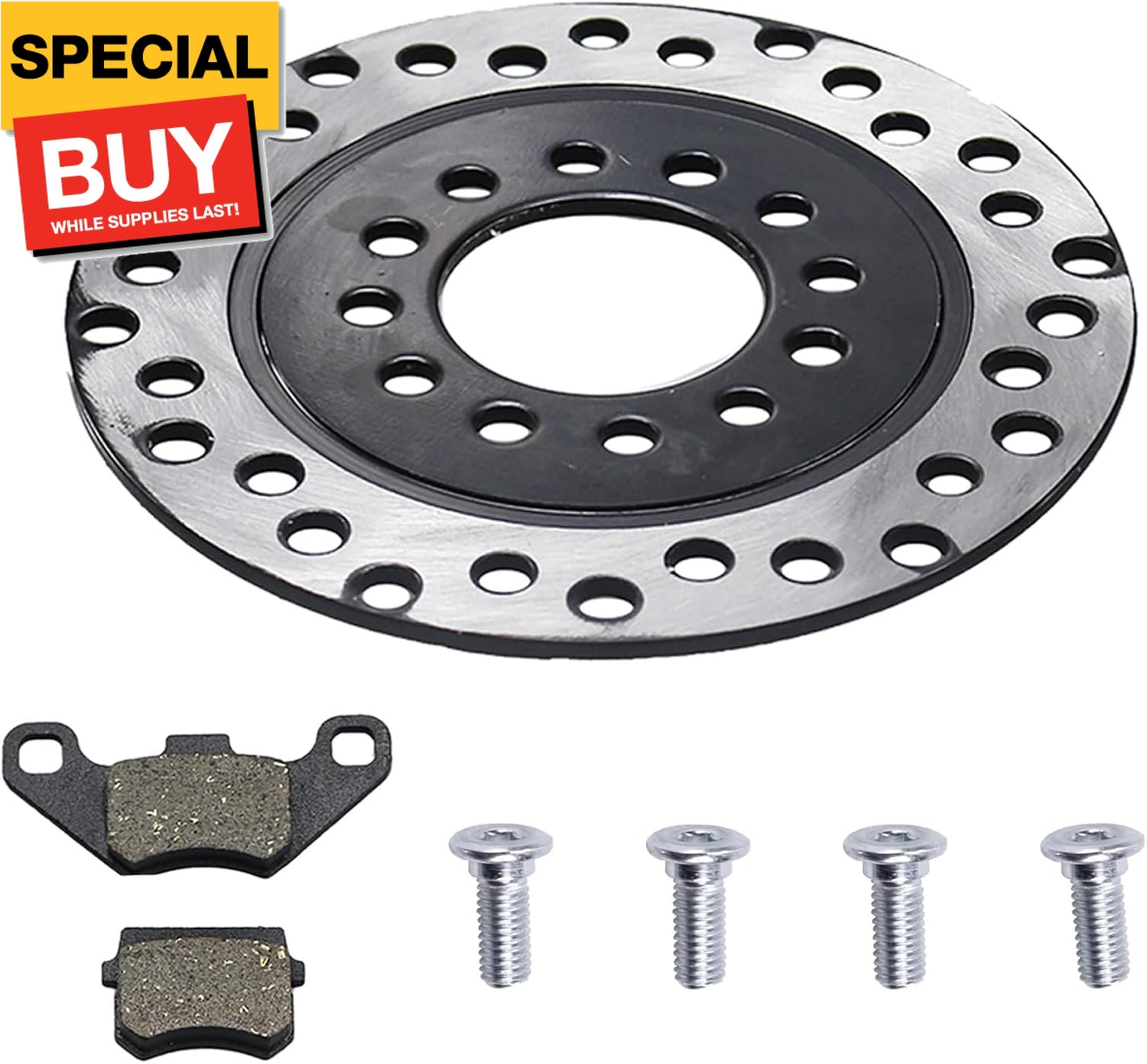 158mm/6.22″ Rear Front Brake Disk Rotor+Brake Pad for 50cc 70cc 90cc 110cc 125cc