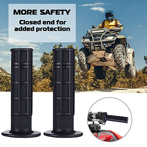 7/8» ATV Grips Universal Handlebar Grips Soft Rubber Motorcycle Grip for Black