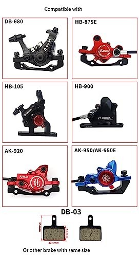 Mountain Bike Brake Pads 2 Pairs for Zoom DB-680 HB-875E HB-105 HB-900 AK920
