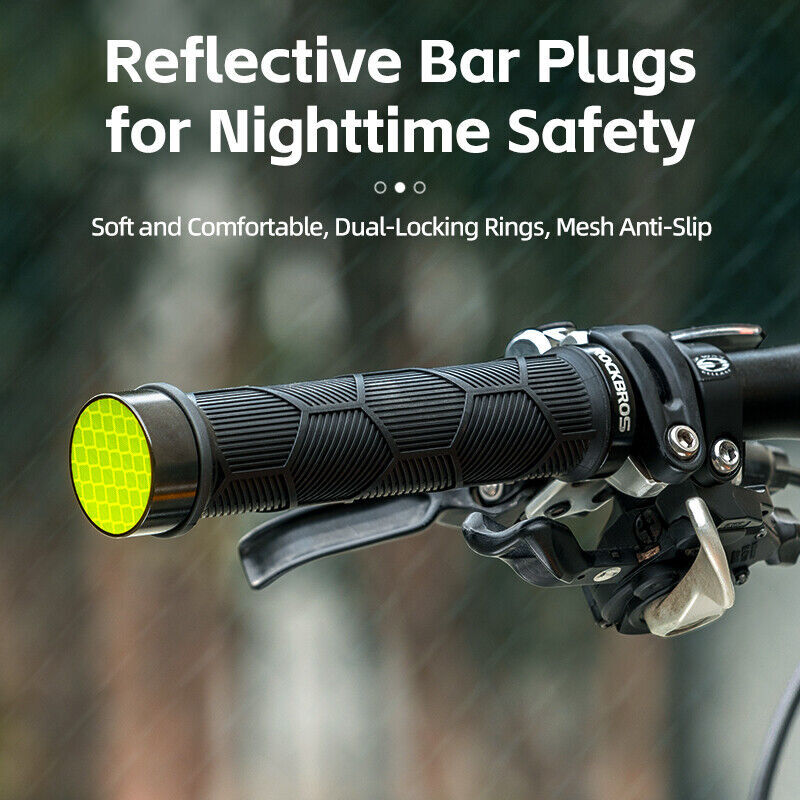 ROCKBROS Bike Grips Bike Handle Grips Double Lock-on High Gloss Reflector 22mm
