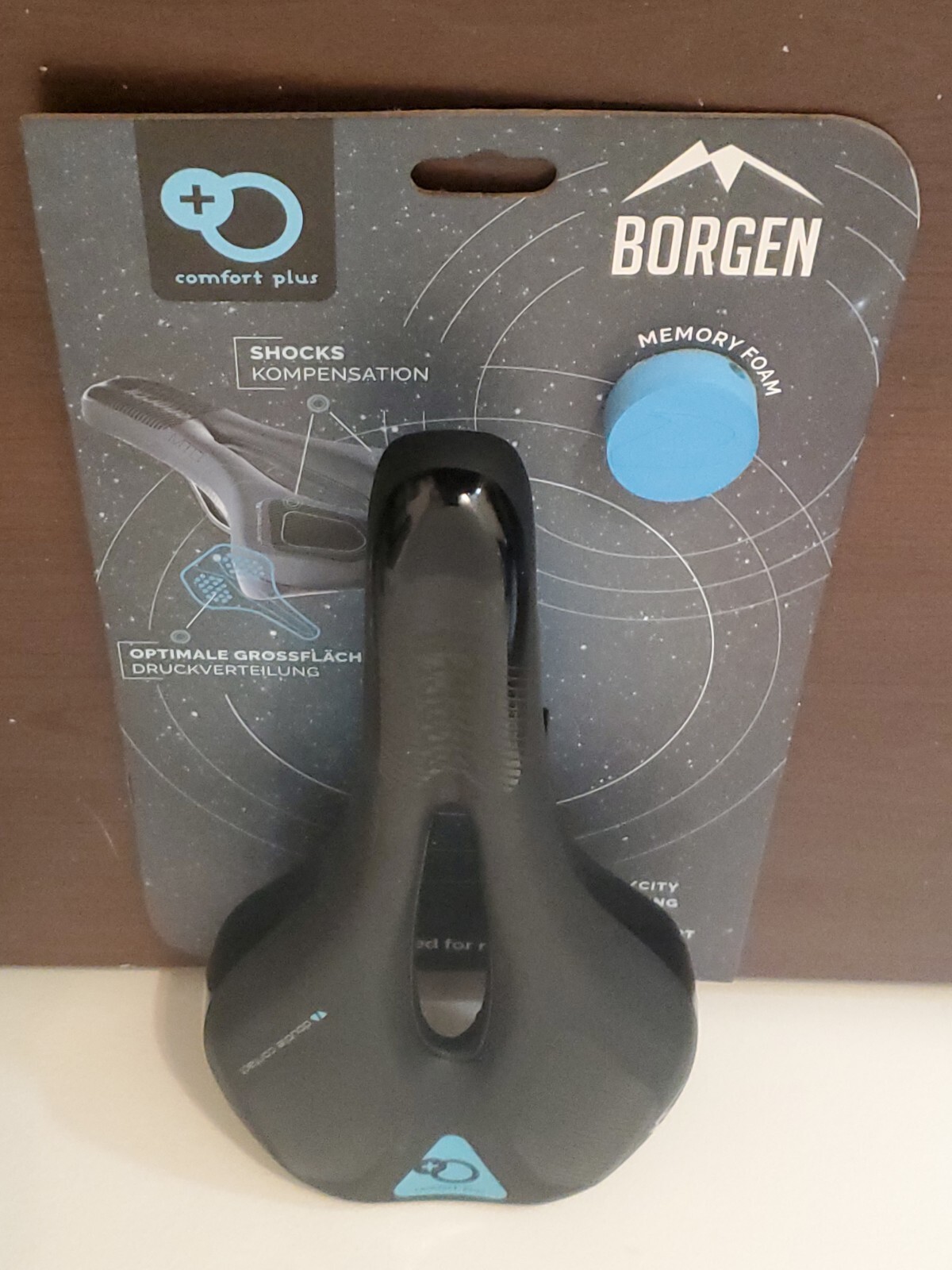 Borgen Comfort Plus Memory Foam Double Contact Bike Saddle – Black – New